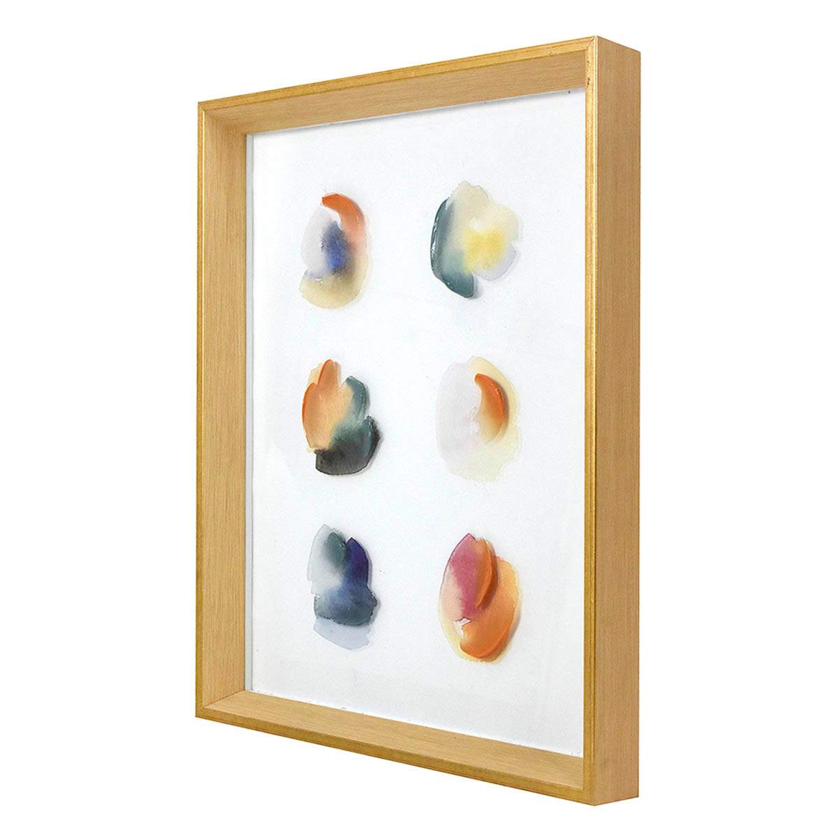 Glass Framed Colorful Abstract Print Wall Art, 12x15