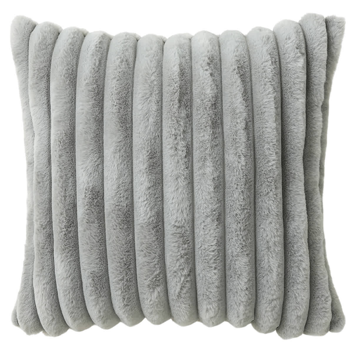 Grey Wide Rib Throw Pillow, 18"