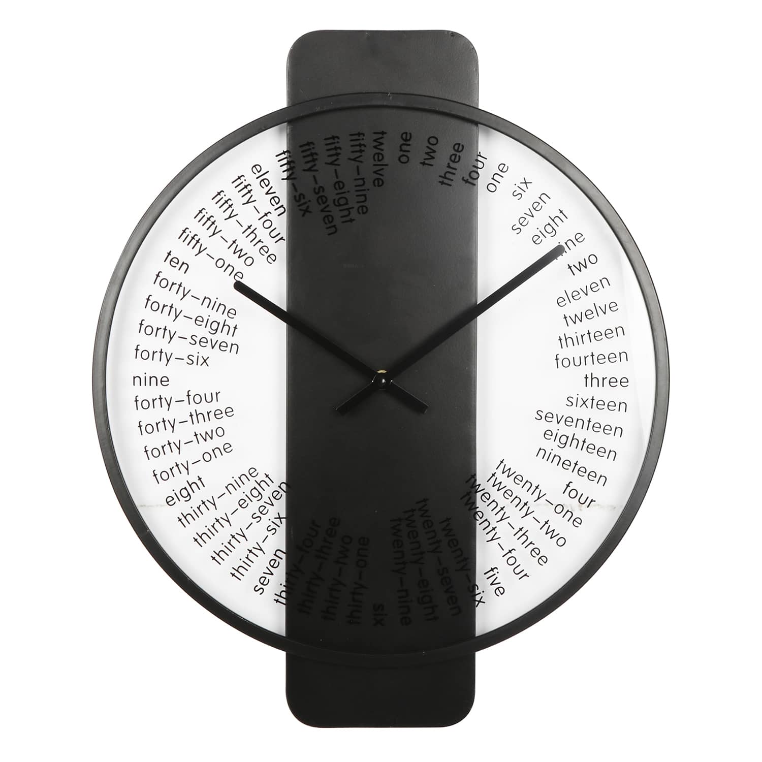 Crosby St. Glass Word Round Wall Clock, 15x19