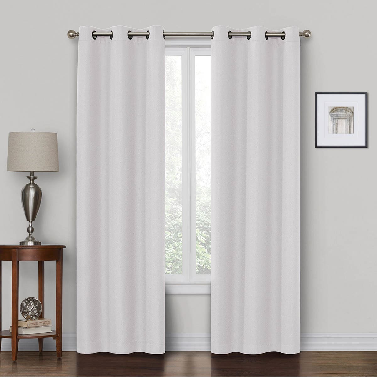 Rockwell Light Tan Blackout Grommet Curtain Panel, 63"
