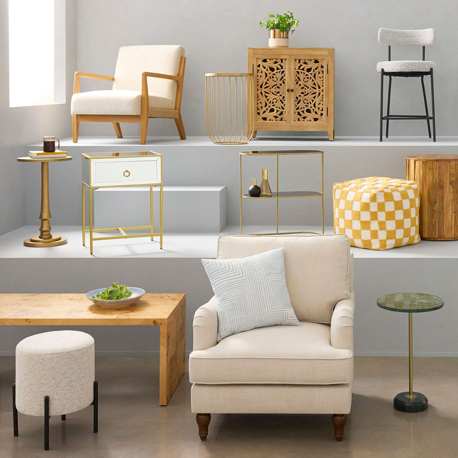 Crosby St. Luxe Accent Table, Gold