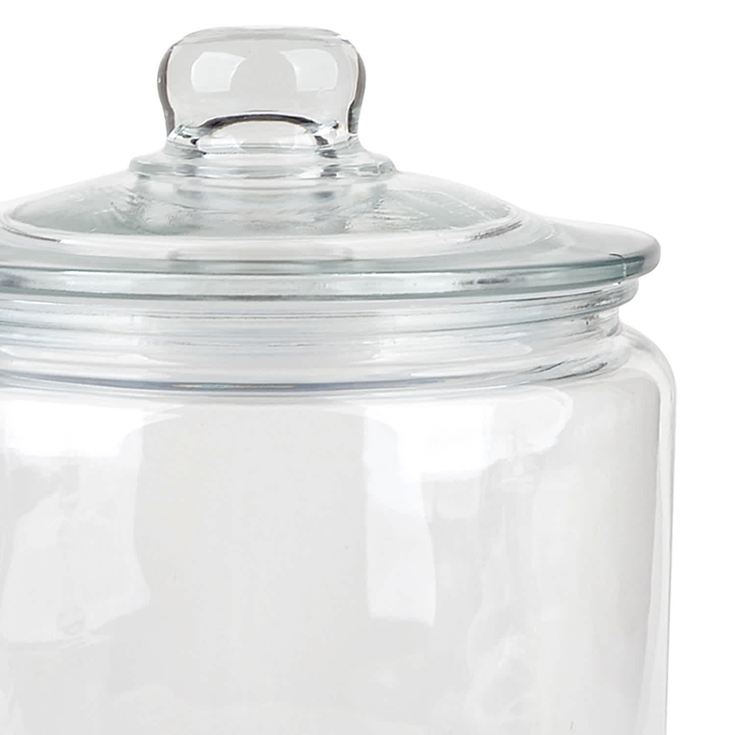 Clear Glass Canister with Round Knob Glass Lid, 195oz