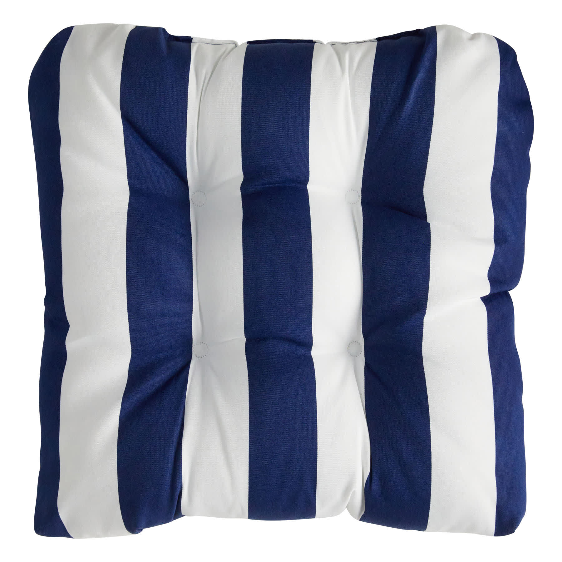 Providence Navy Blue Awning Striped Outdoor Wicker Seat Cushion