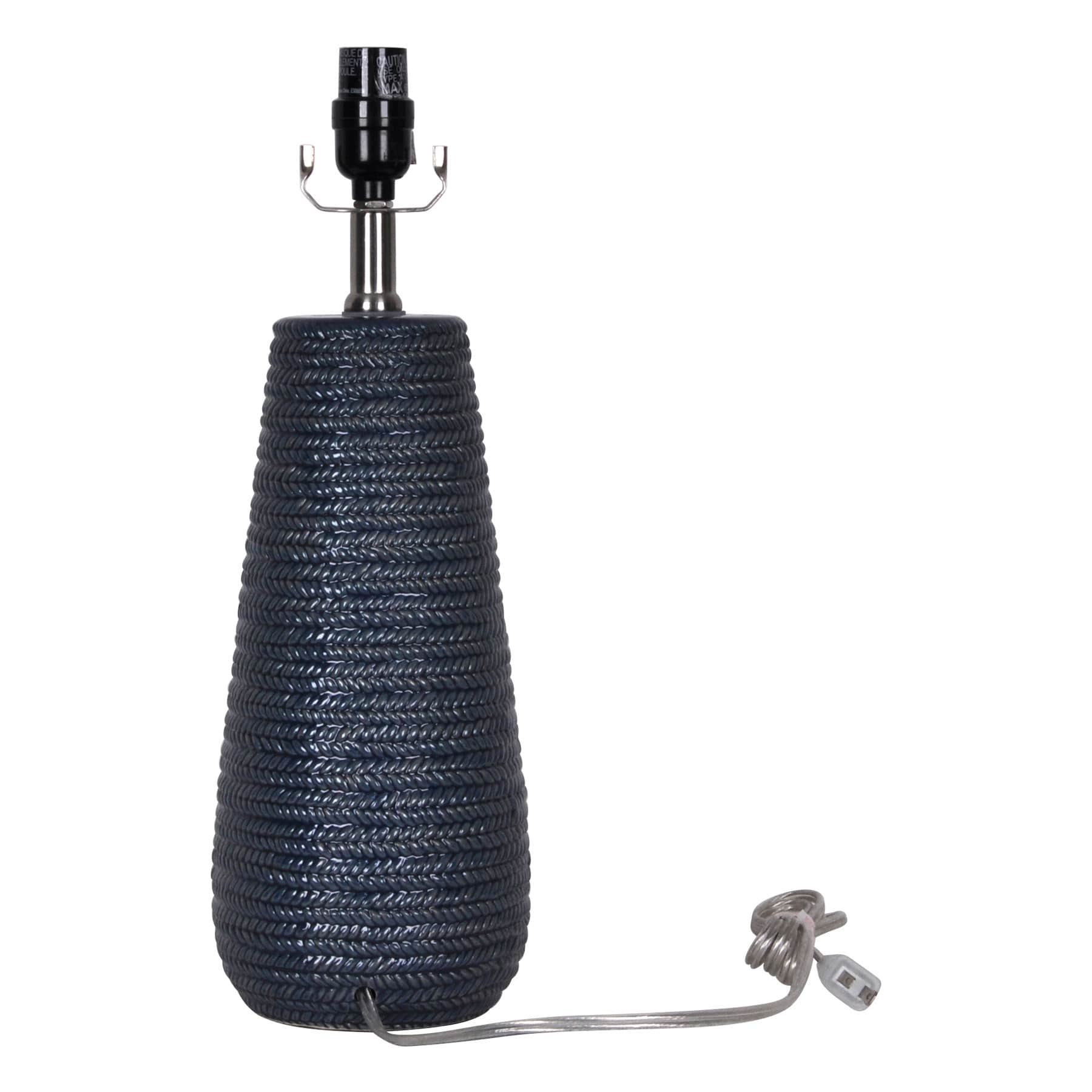 Ty Pennington Blue Braided Design Ceramic Medium Table Lamp Base, 17.5"