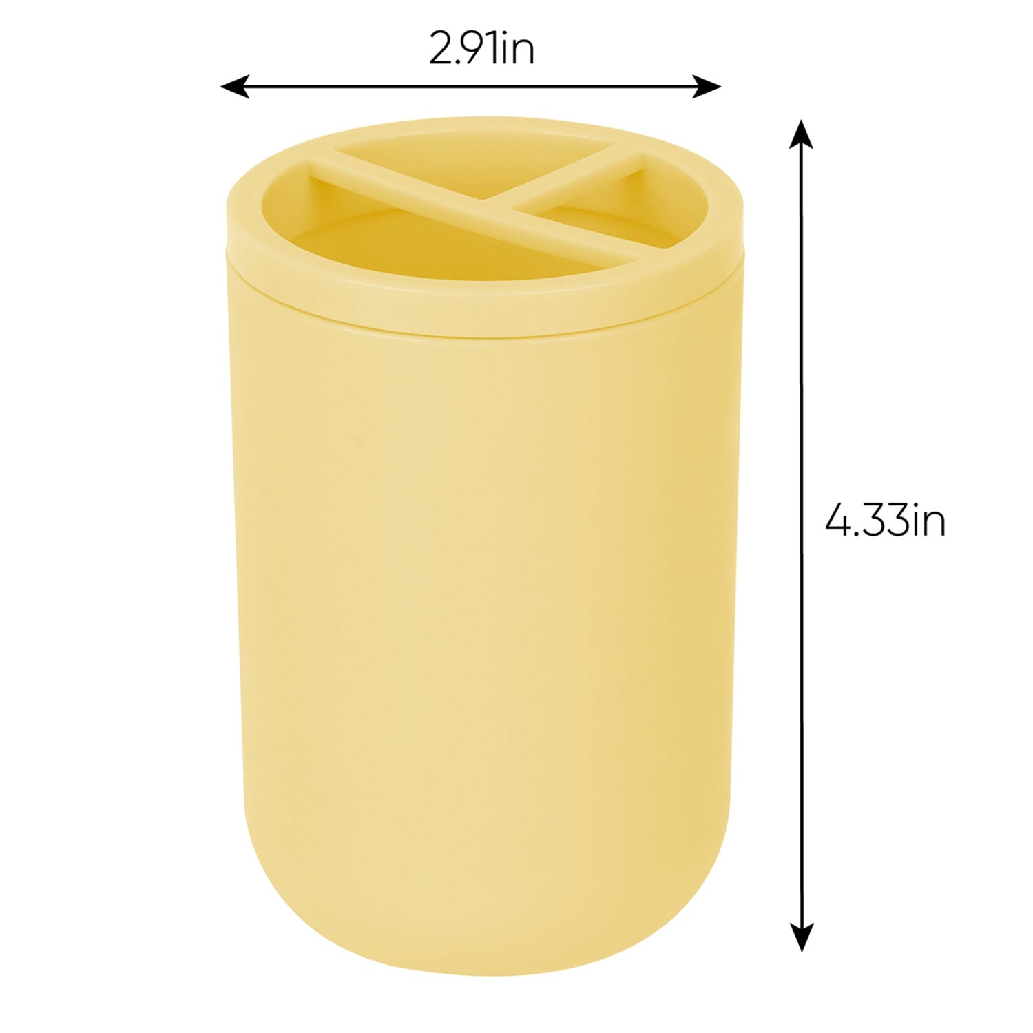 Tiny Dreamers Yellow Plastic Toothbrush Holder, 4.4"
