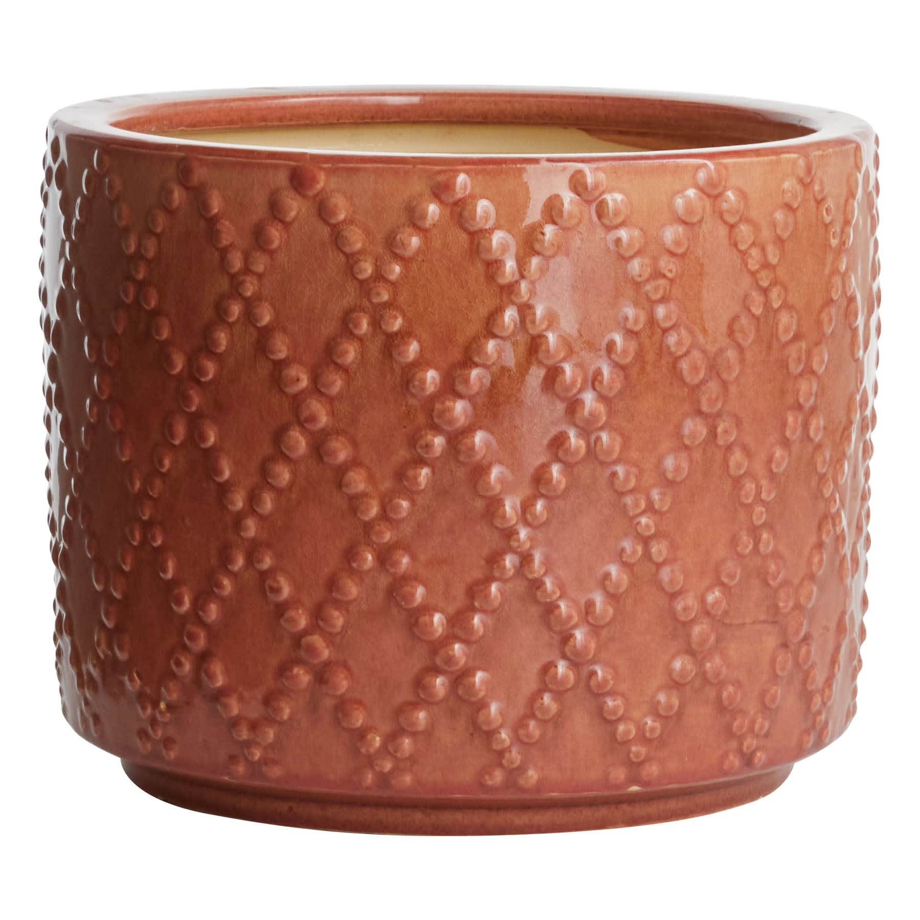 Indoor Blush Reactive Glaze Diamond Planter, Large