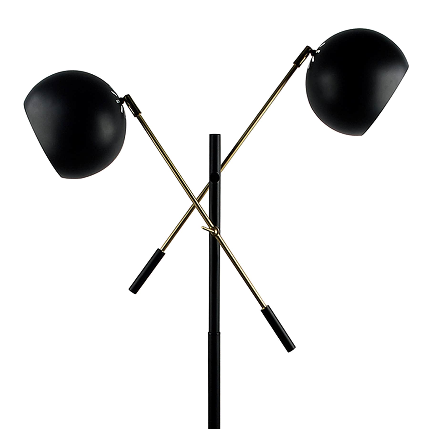 Crosby St. Black 2-Light Finish Floor Lamp with Metal Dome Shade, 60"