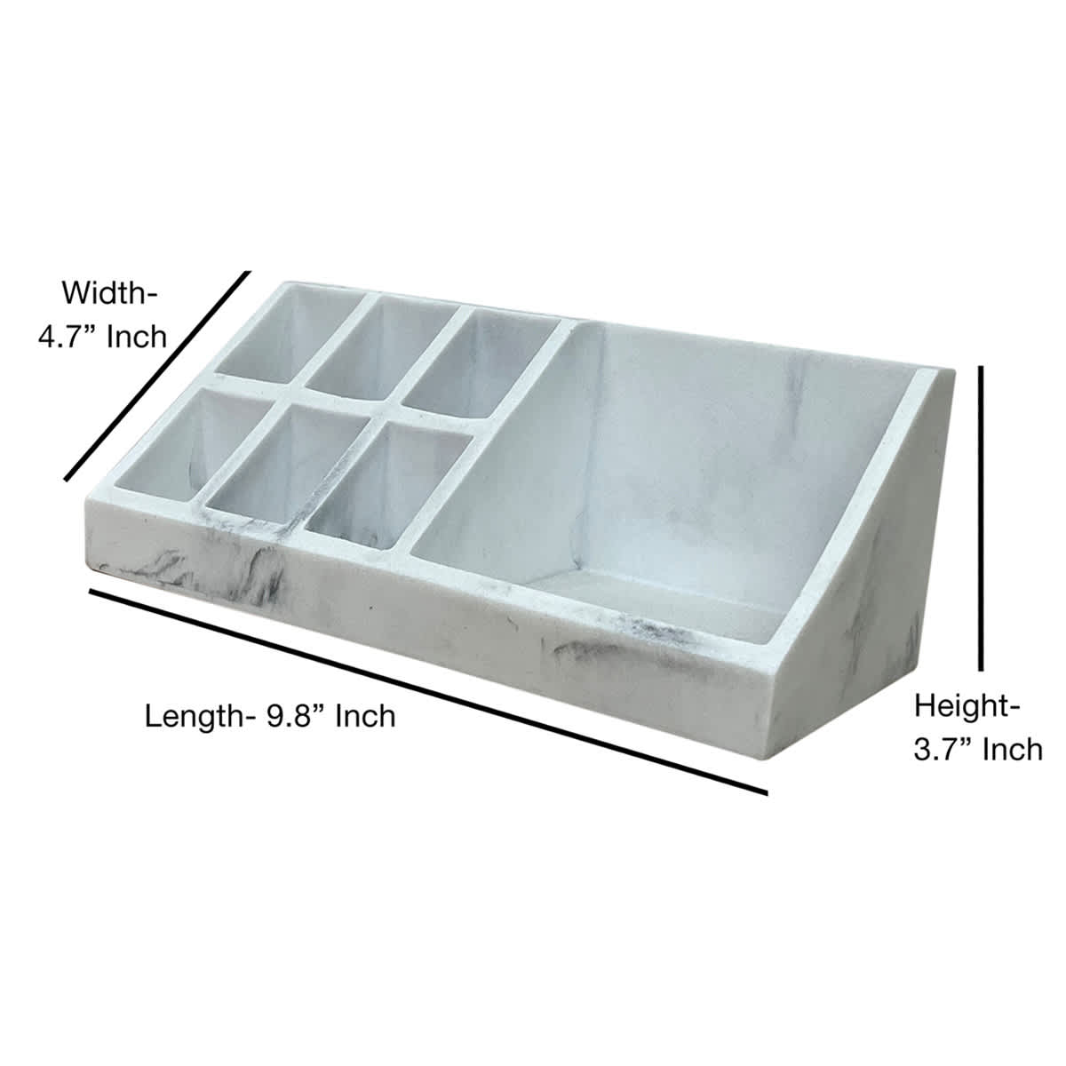 9-Section Marble Resin Organizer