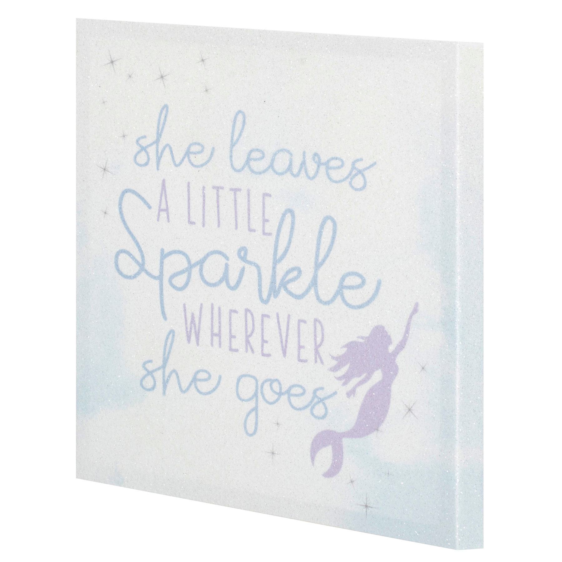Tiny Dreamers She Leaves a Little Sparkle Wherever She Goes Canvas Wall Art, 12"
