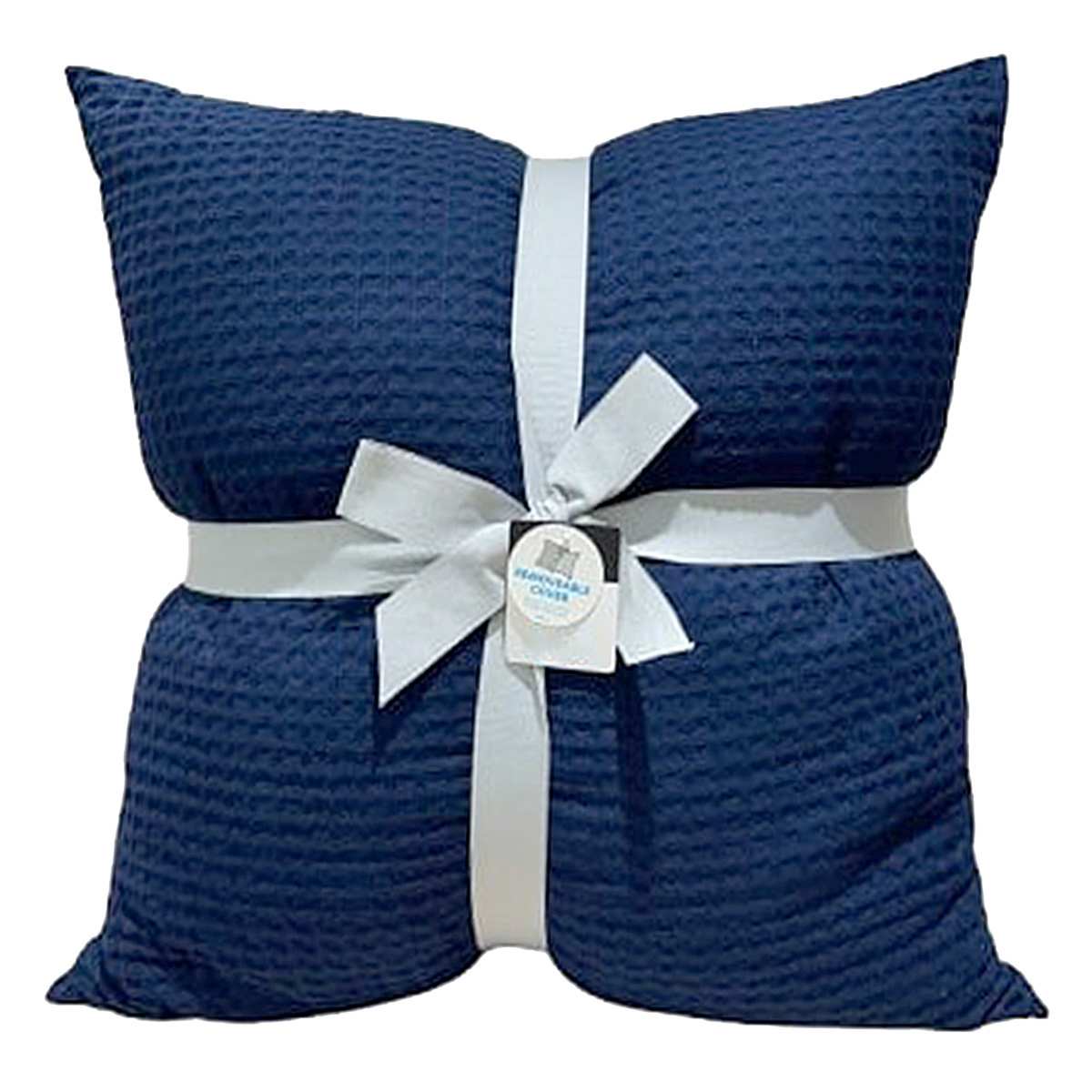 Crosby St. 2-Pack Navy Blue Waffle Pillows, 24"