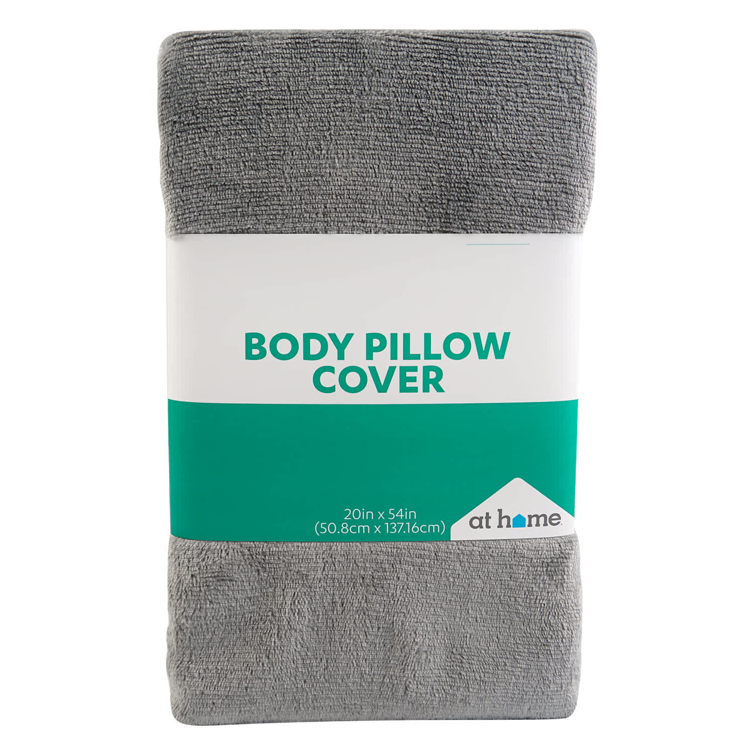 Grey Plush Body Pillow Cover, 20x54
