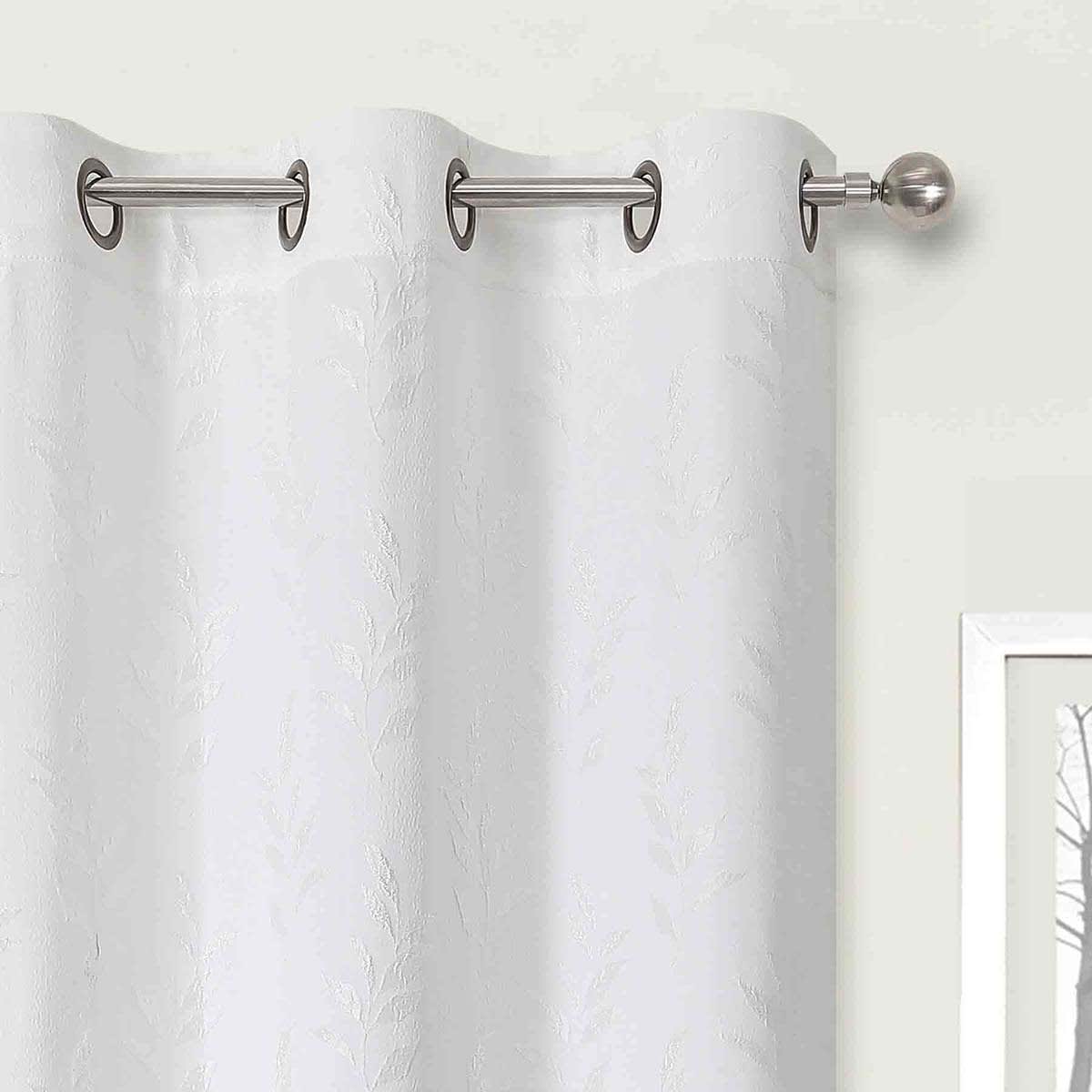 2-Pack Aziel White Light Filtering Grommet Curtain Panel Set, 84"