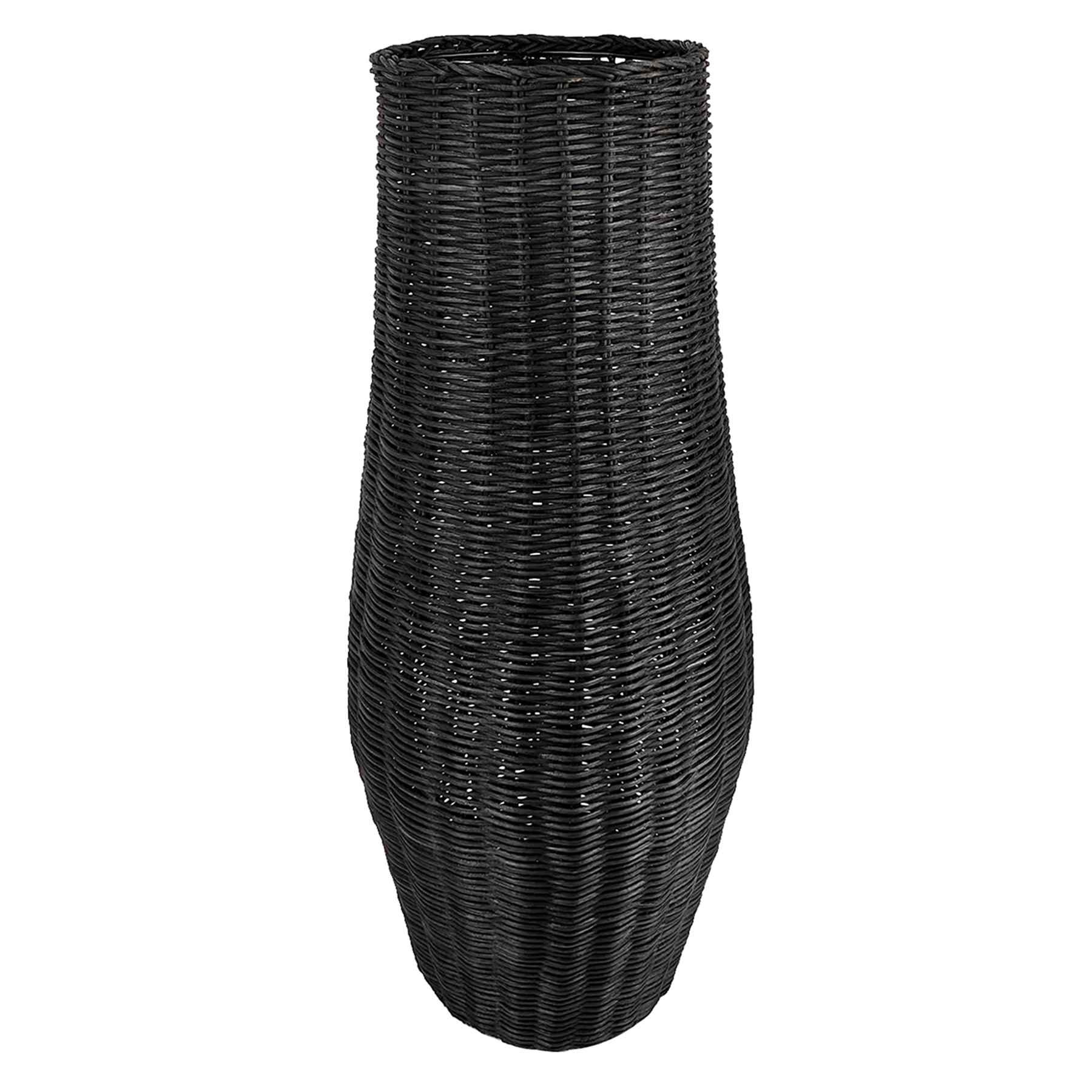 Black Rattan Vase, 27.5"