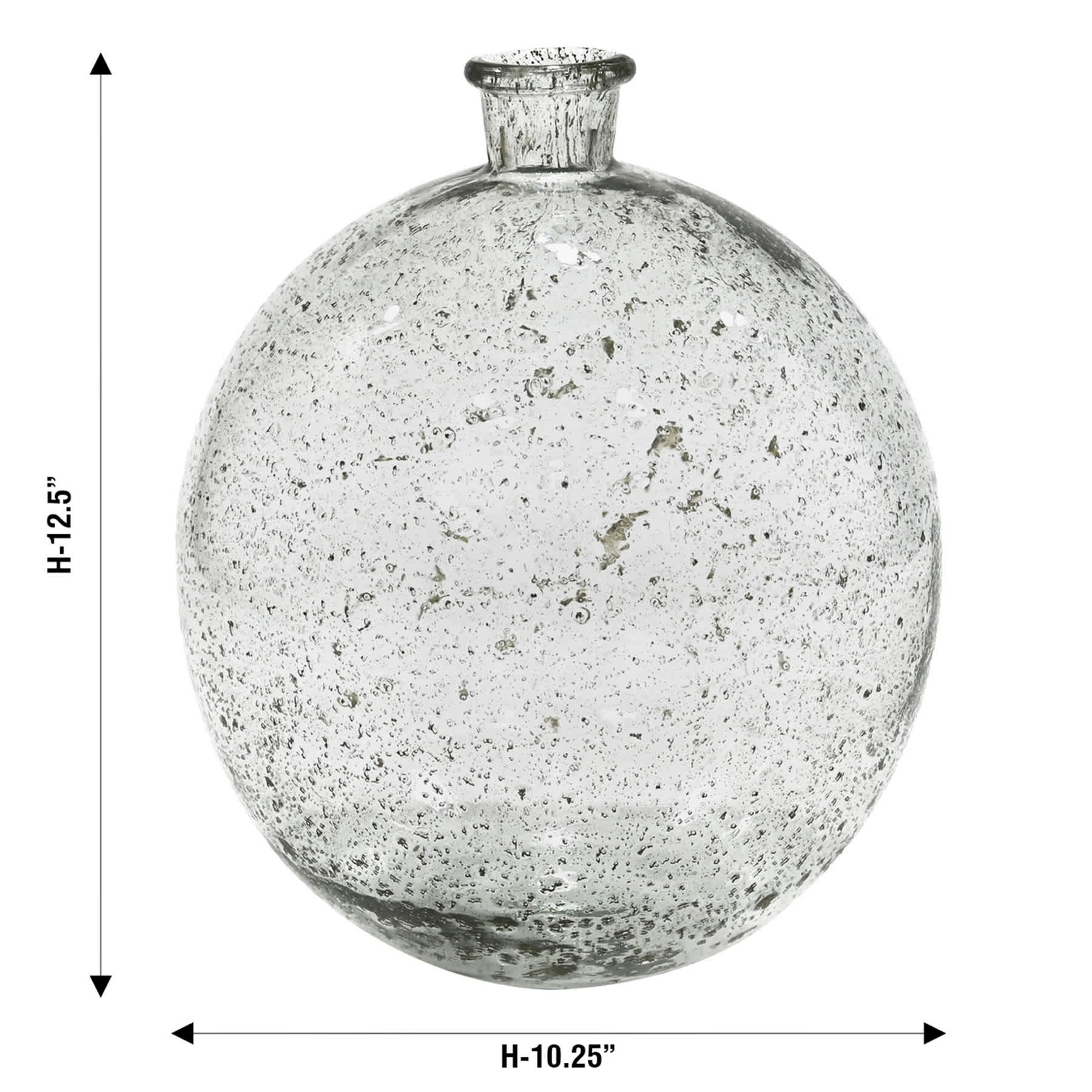 Seeded Round Glass Vase, 12.5"