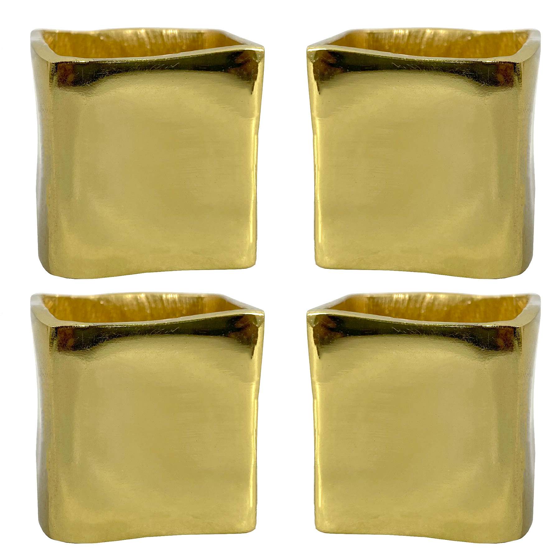 Crosby St. Set of 4 Gold Square Napkin Rings