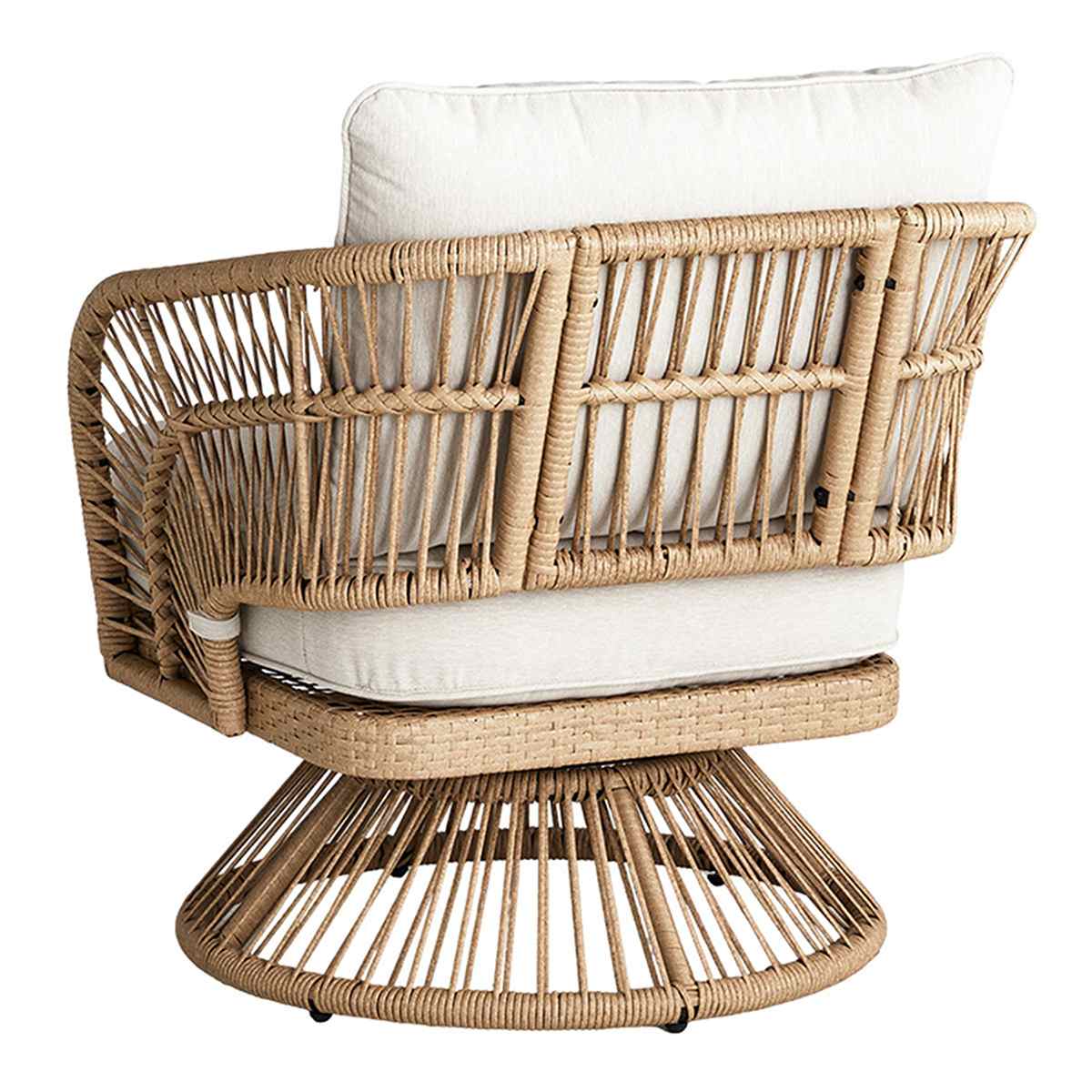 Paloma Swivel Patio Armchair Taupe Wicker with Sand Cushions