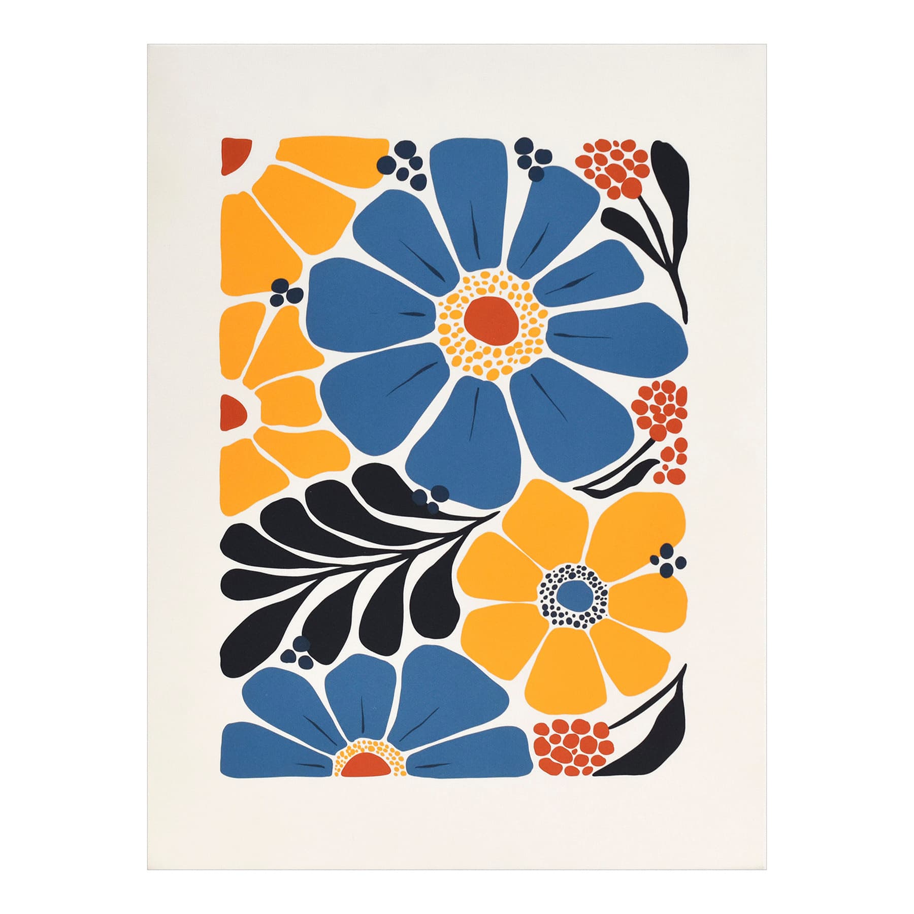 Blue & Yellow Flowers Canvas Wall Art, 12x16
