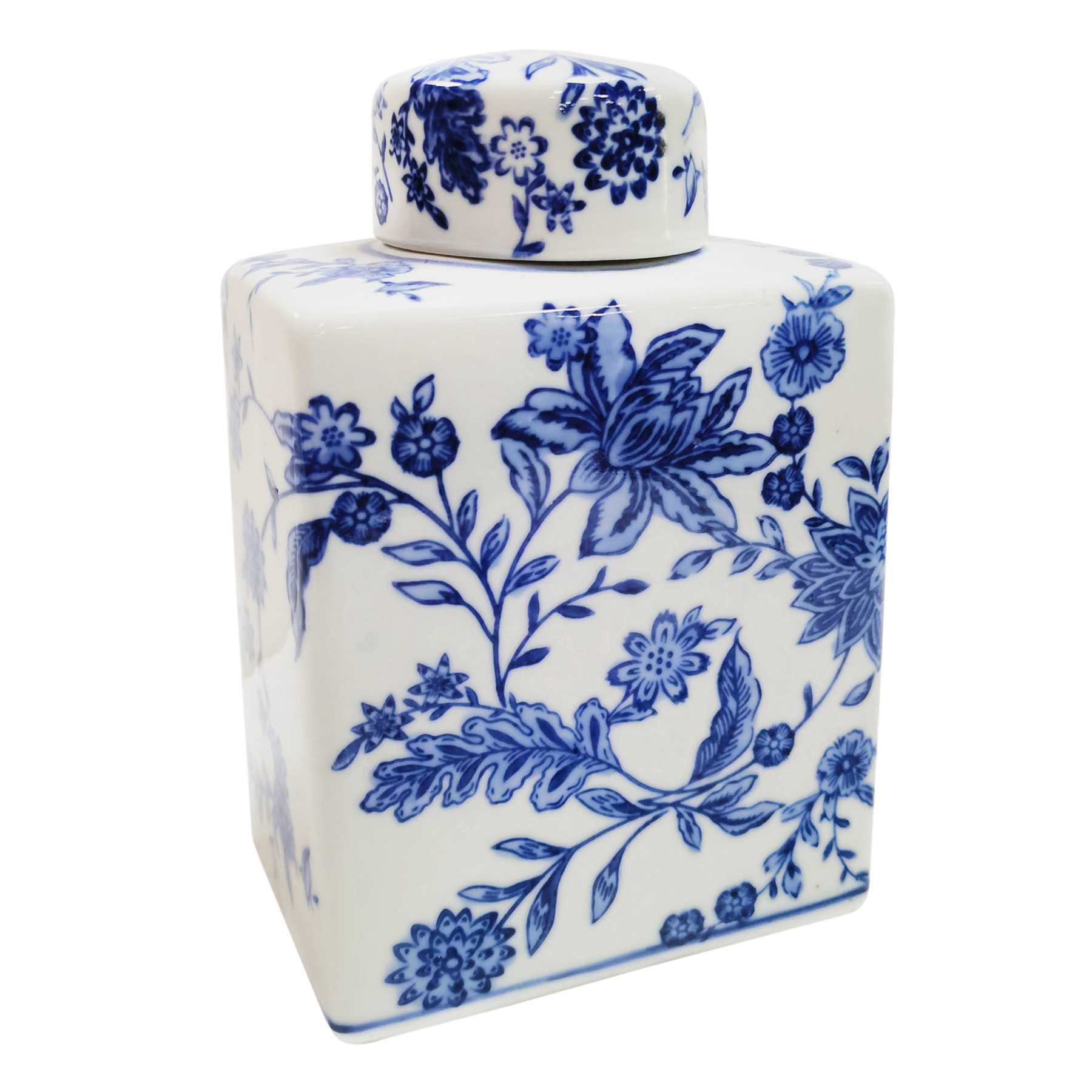 Providence White & Blue Floral Porcelain Jar, 5x7