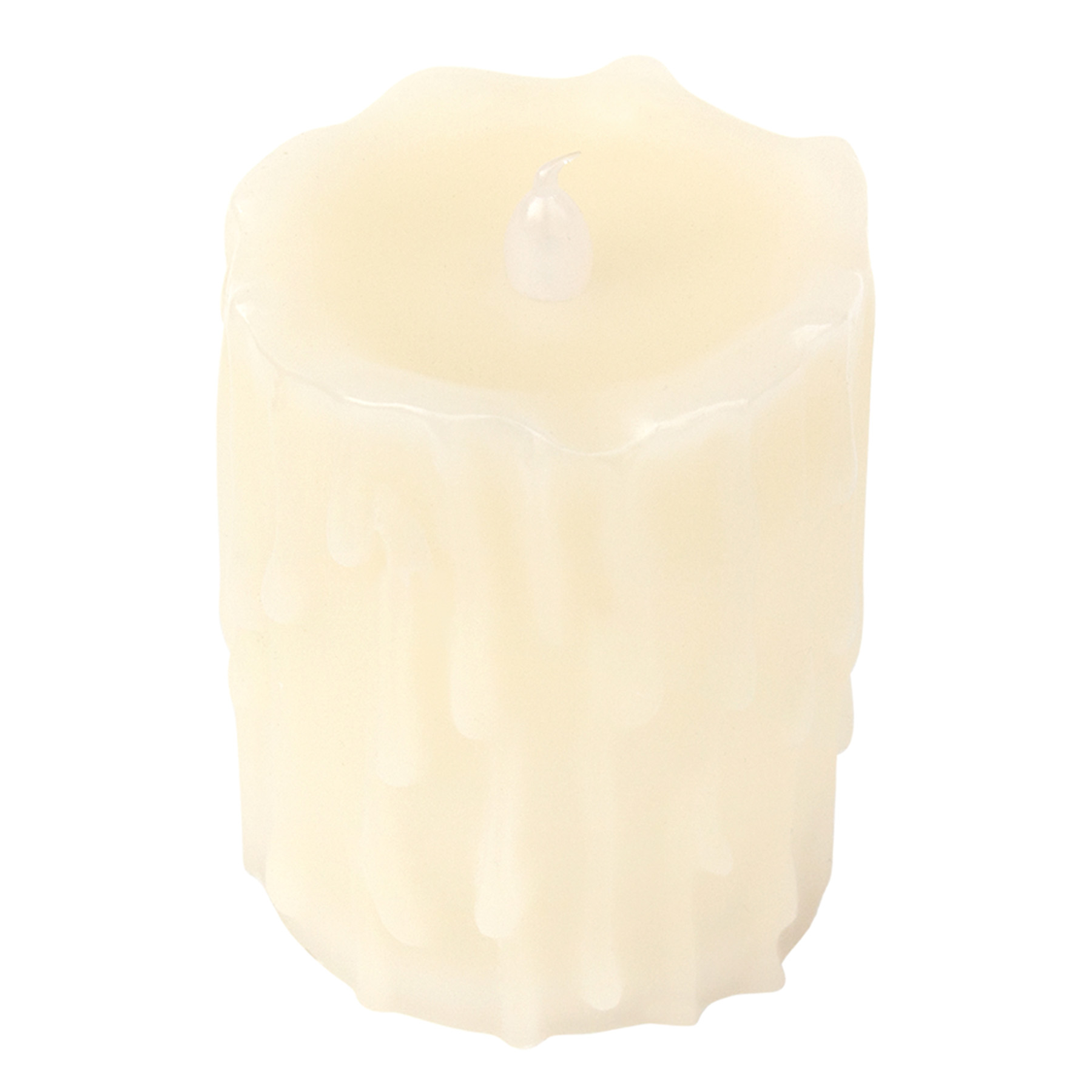 Midnight Shadows Ivory Drip LED Pillar Candle, 3x4
