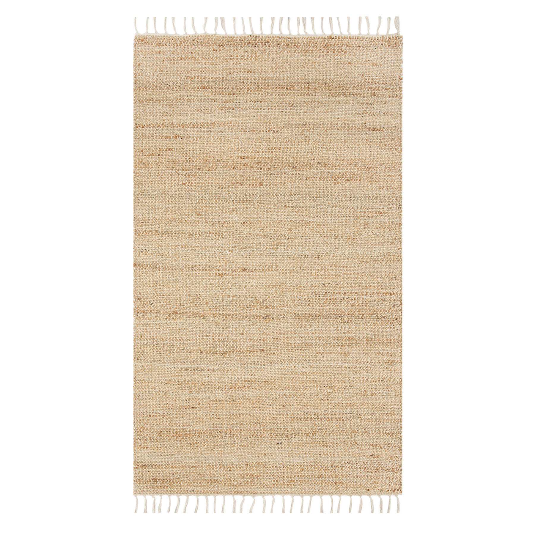 (B825) Honeybloom Lawrence Jute Fringe Accent Rug, 3x5