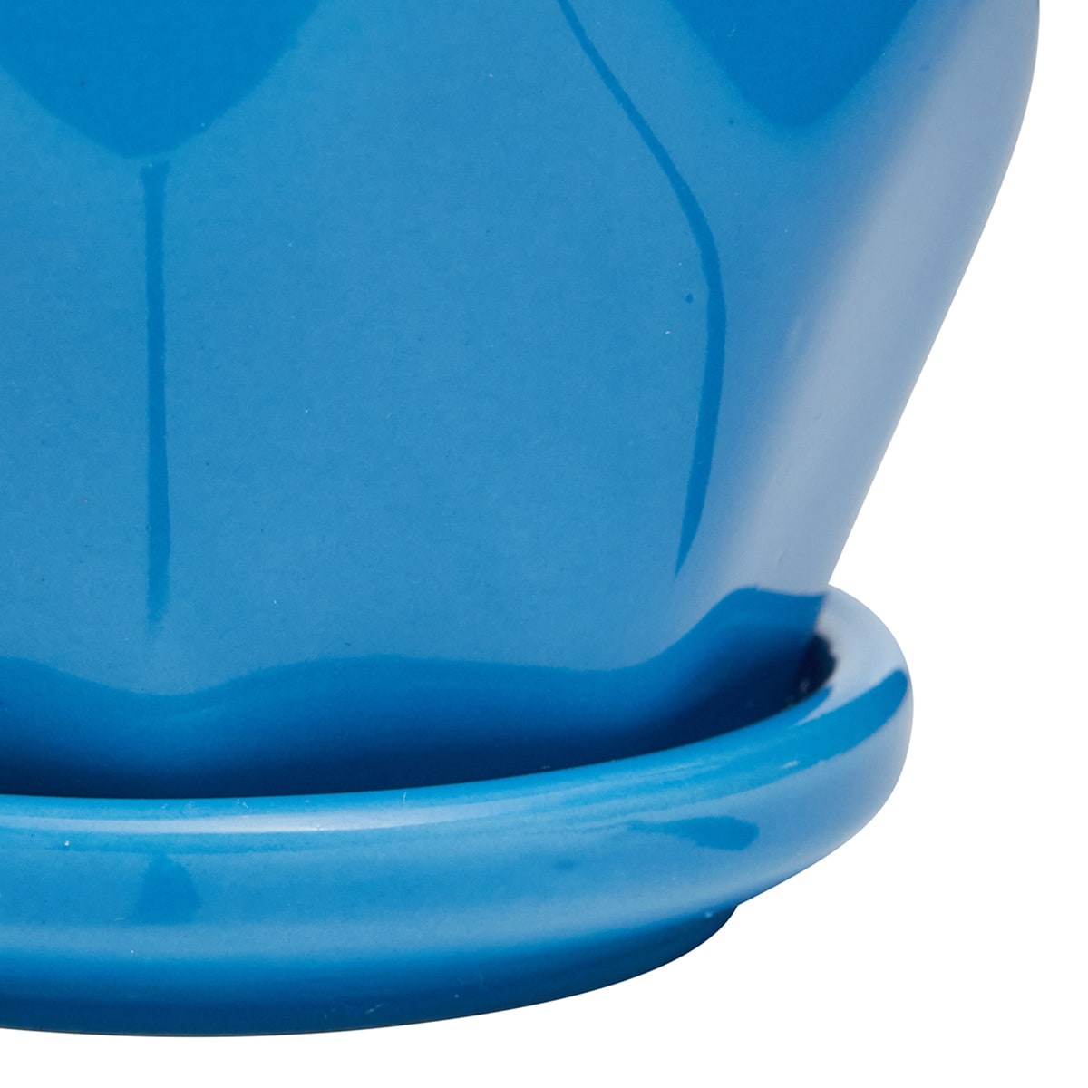 Indoor Hexa Blue Ceramic Pot, Extra Small