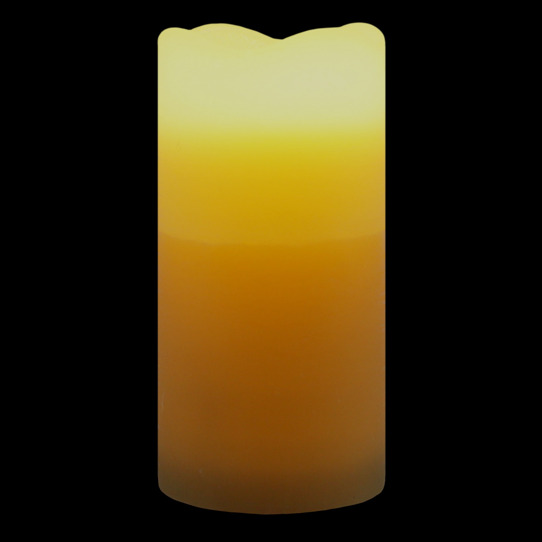 Honeybloom Brown Ombre Wax LED Pillar Candle with 6-Hour Timer, 3x6