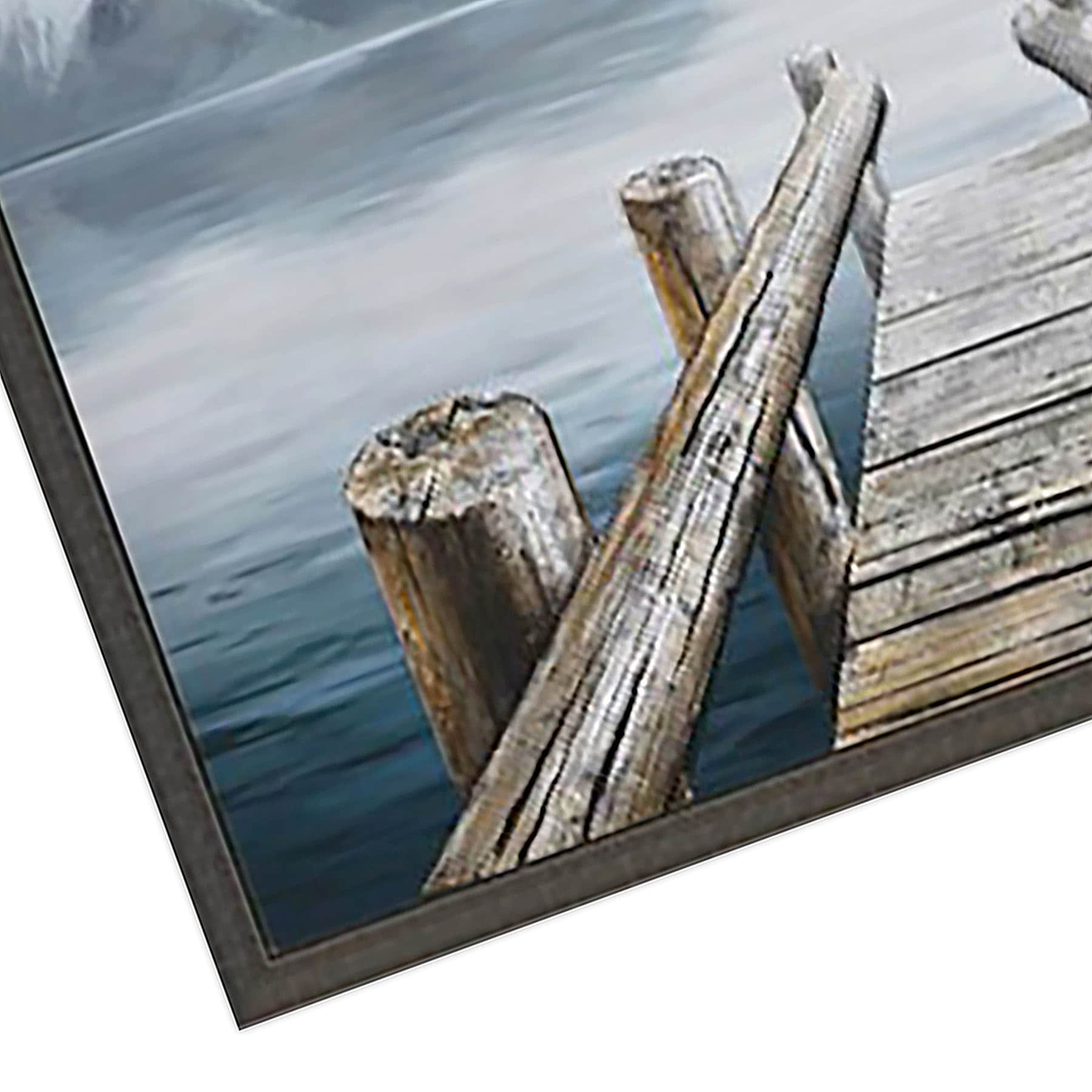 Ty Pennington Framed Lake Pier Canvas Wall Art, 36x24
