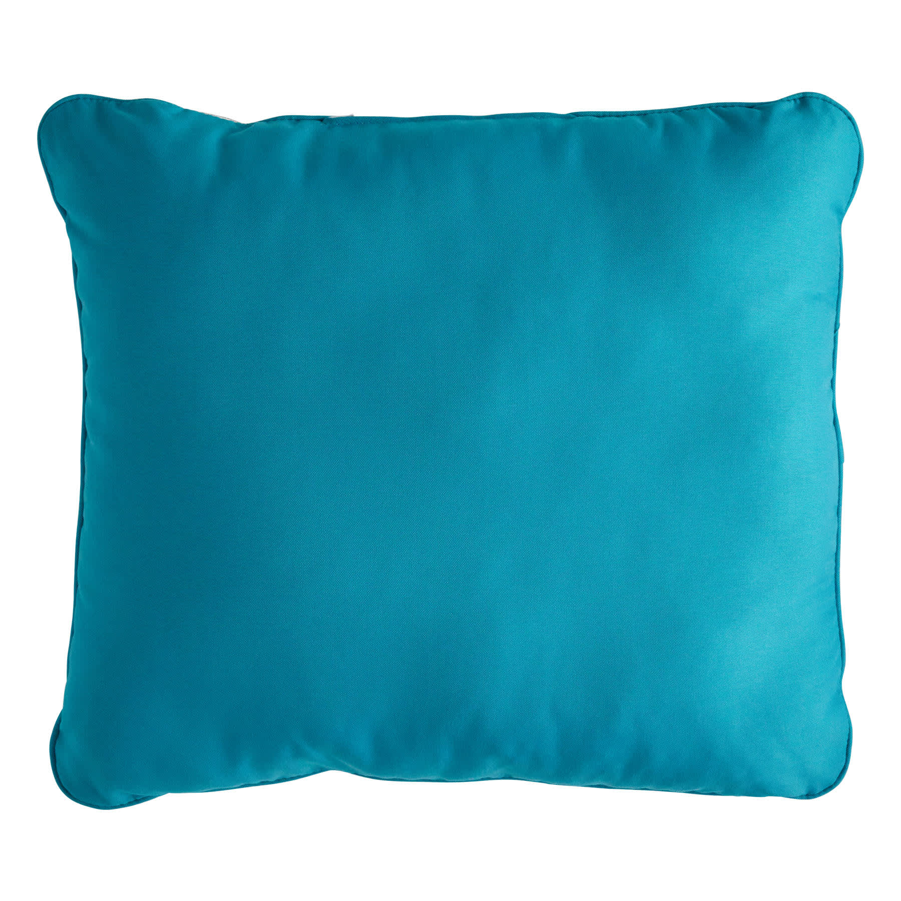 Turquoise Canvas Outdoor Corded Back Cushion