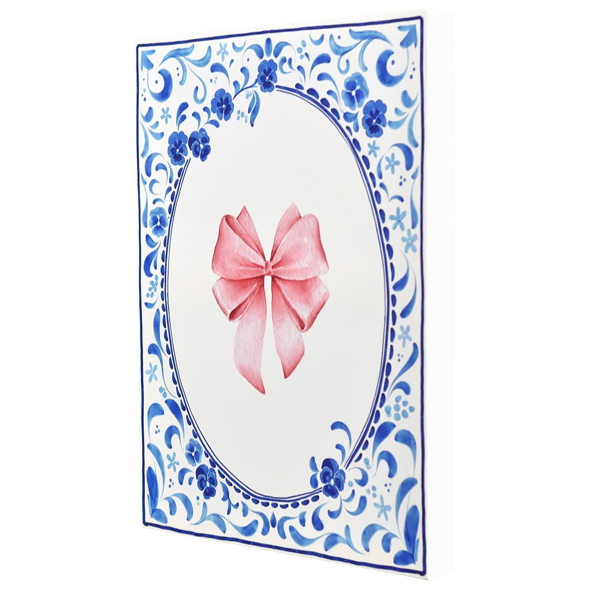 Pink Bow Canvas Wall Art, 12x16