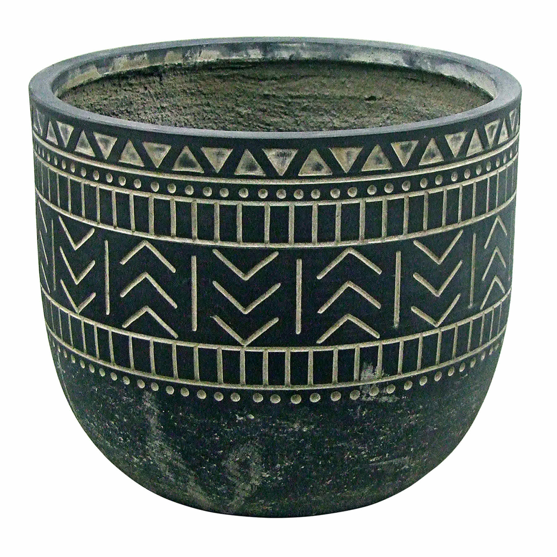 Tracey Boyd Black Kakau Outdoor Planter, Medium