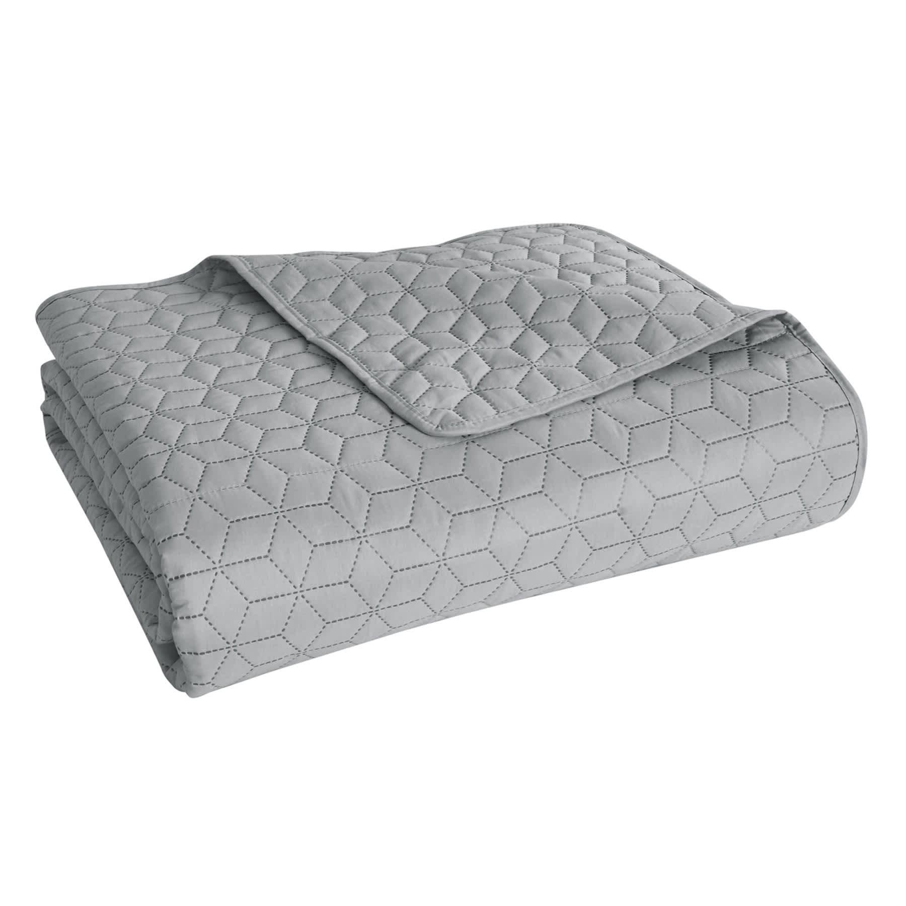 Grey Geometric Pinsonic Quilt, Twin/Twin XL