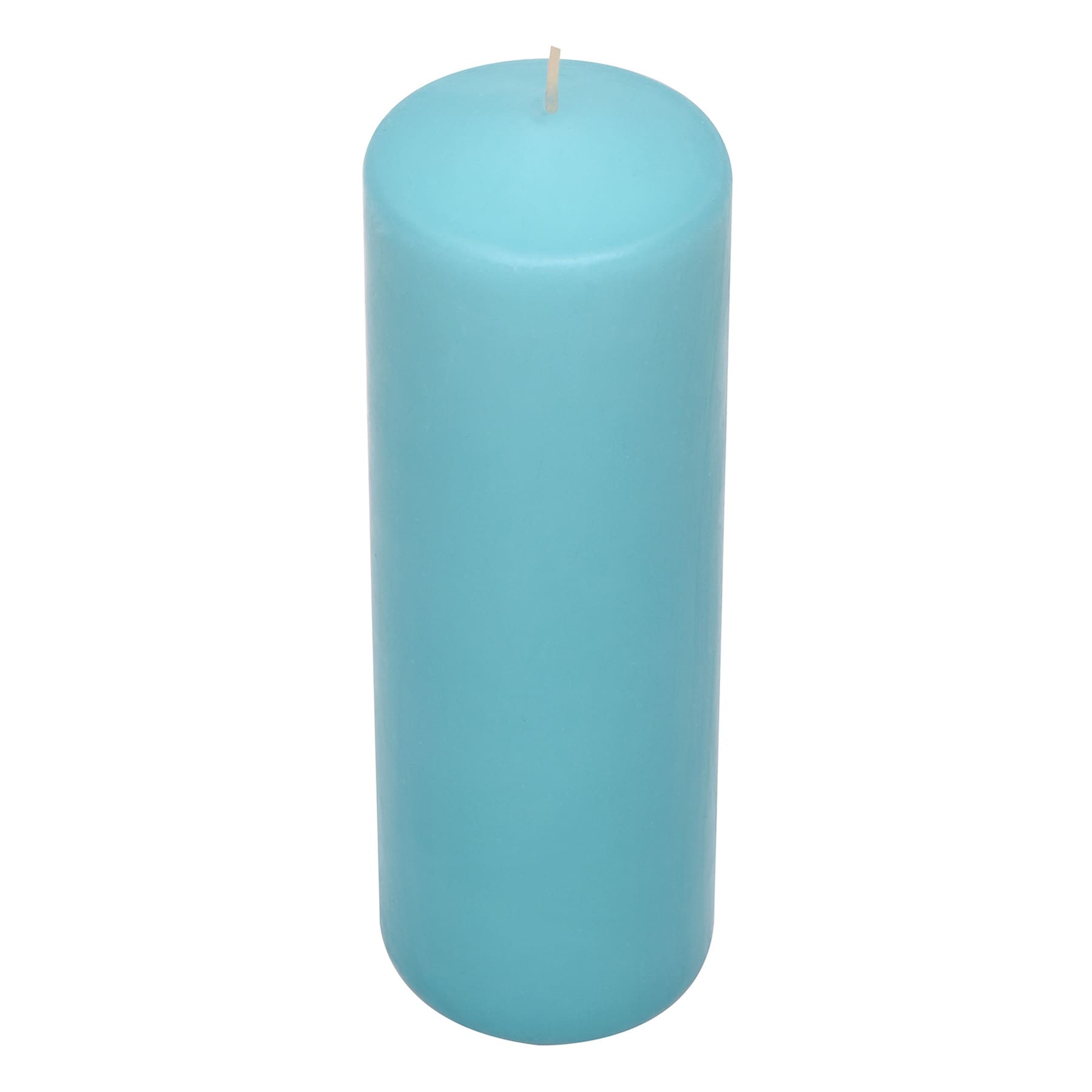 Aqua Unscented Overdip Pillar Candle, 3x8