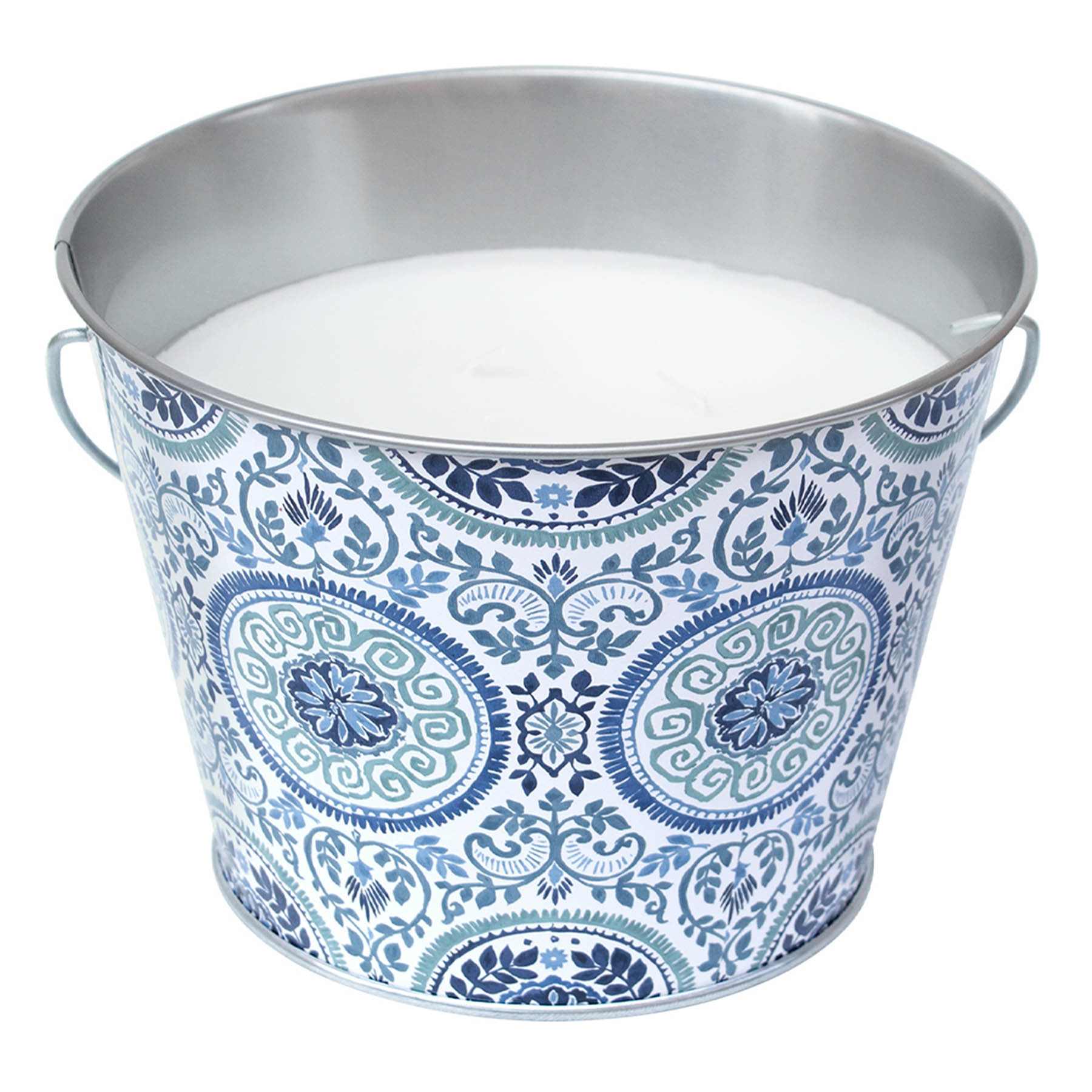 Blue Tile Bucket Citronella Candle, 28oz