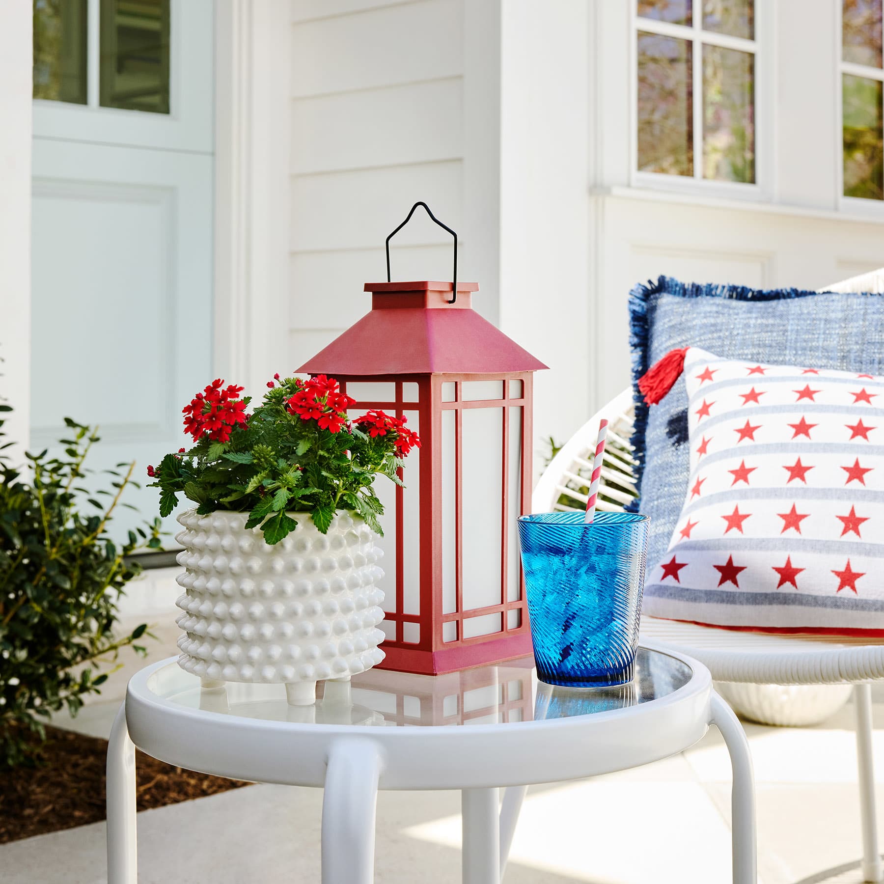 Red Outdoor Solar Lantern, 11"
