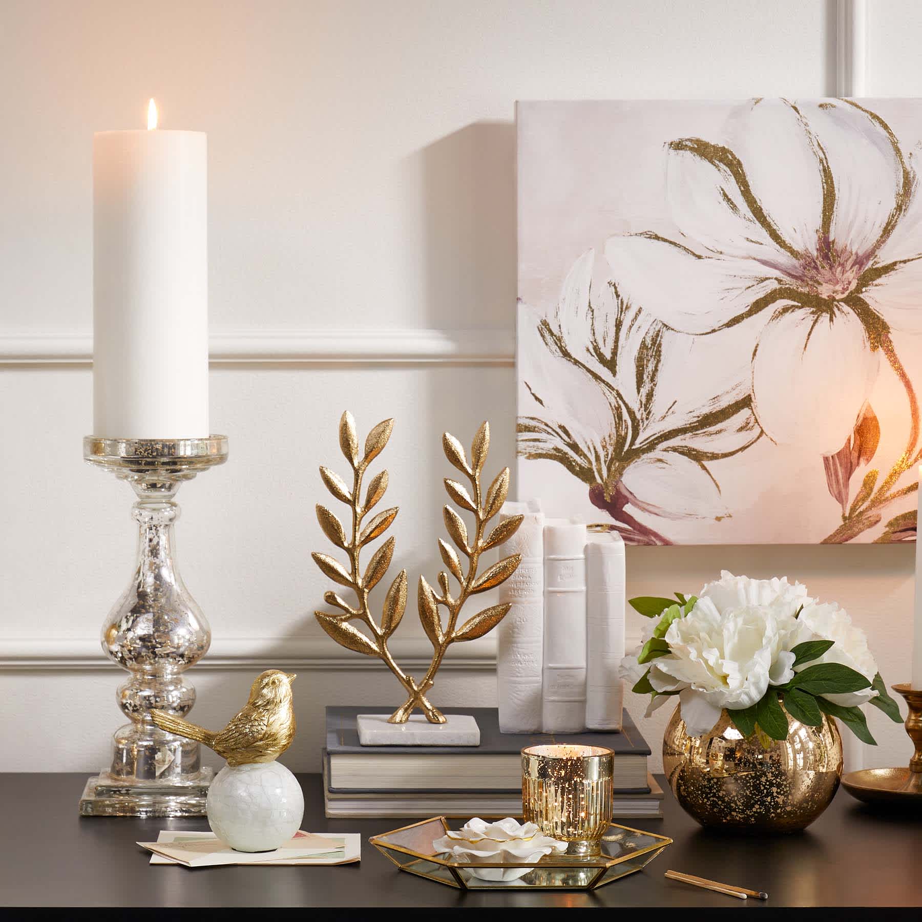 Providence White Bookstack Table Decor, 8"