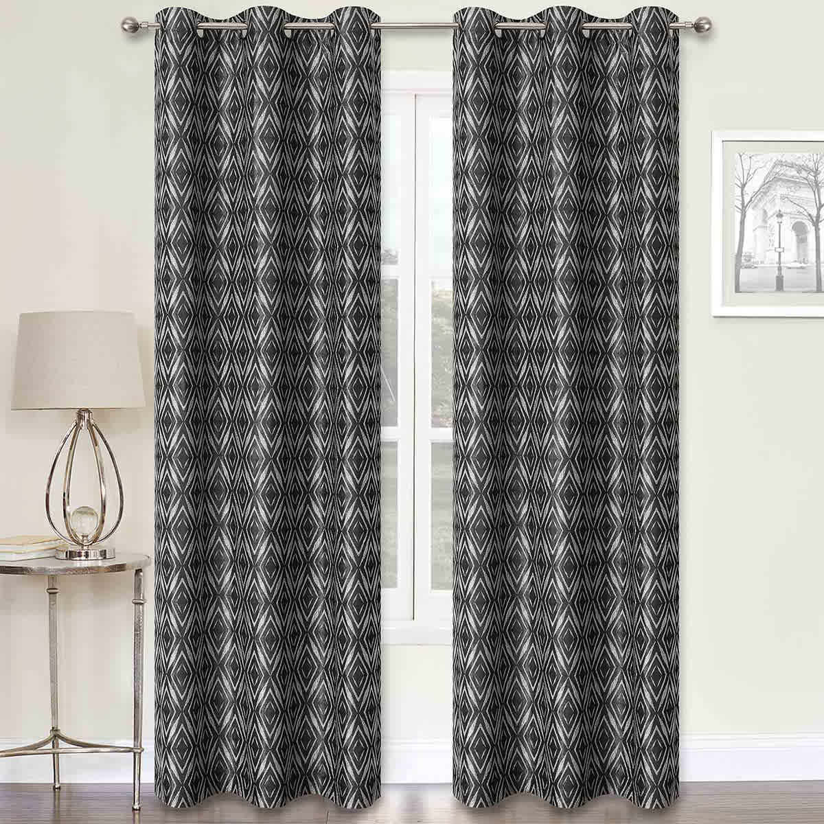 2-Pack Black Light Filtering Grommet Curtain Panels, 84"