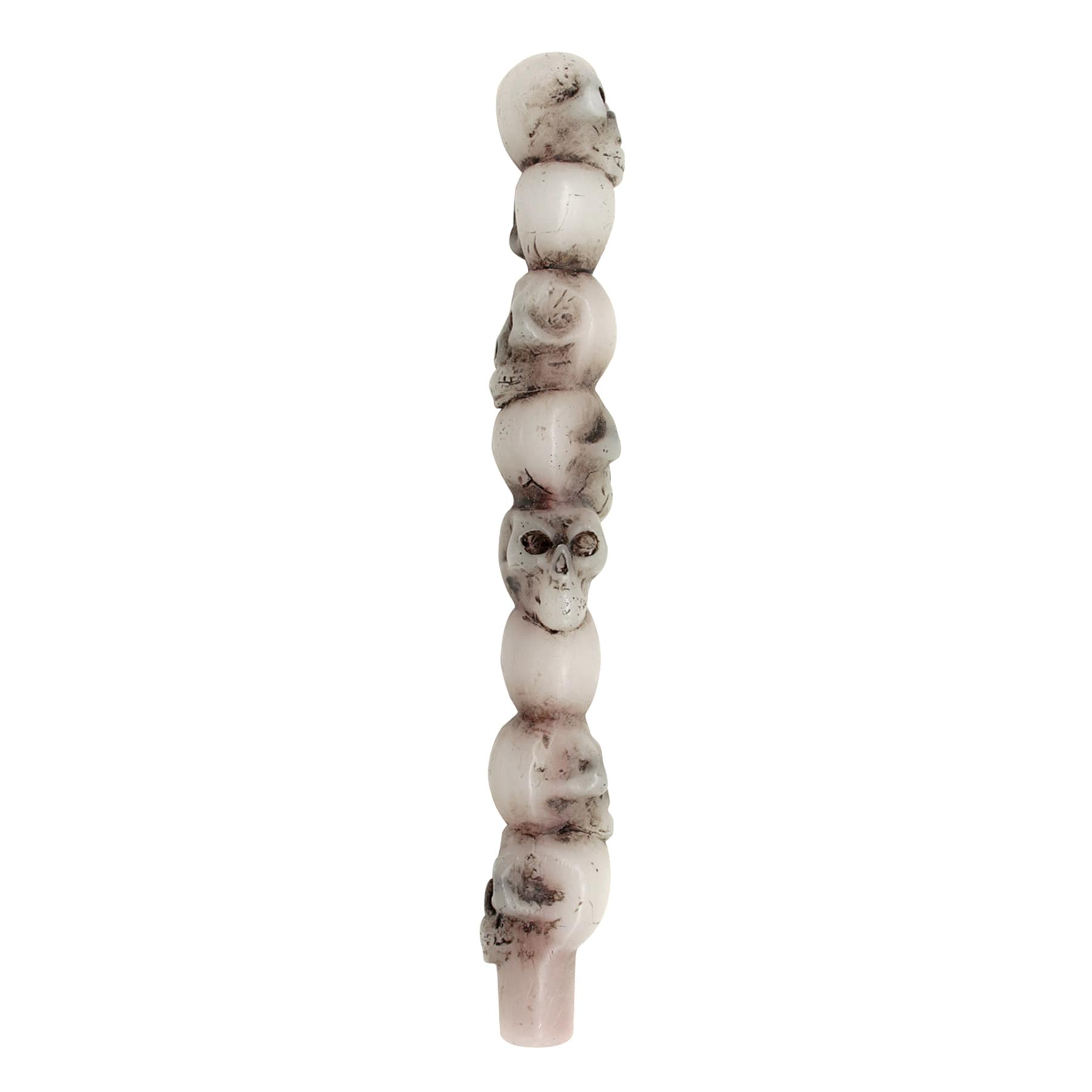 White Skulls Bleeding Taper Candle, 10"