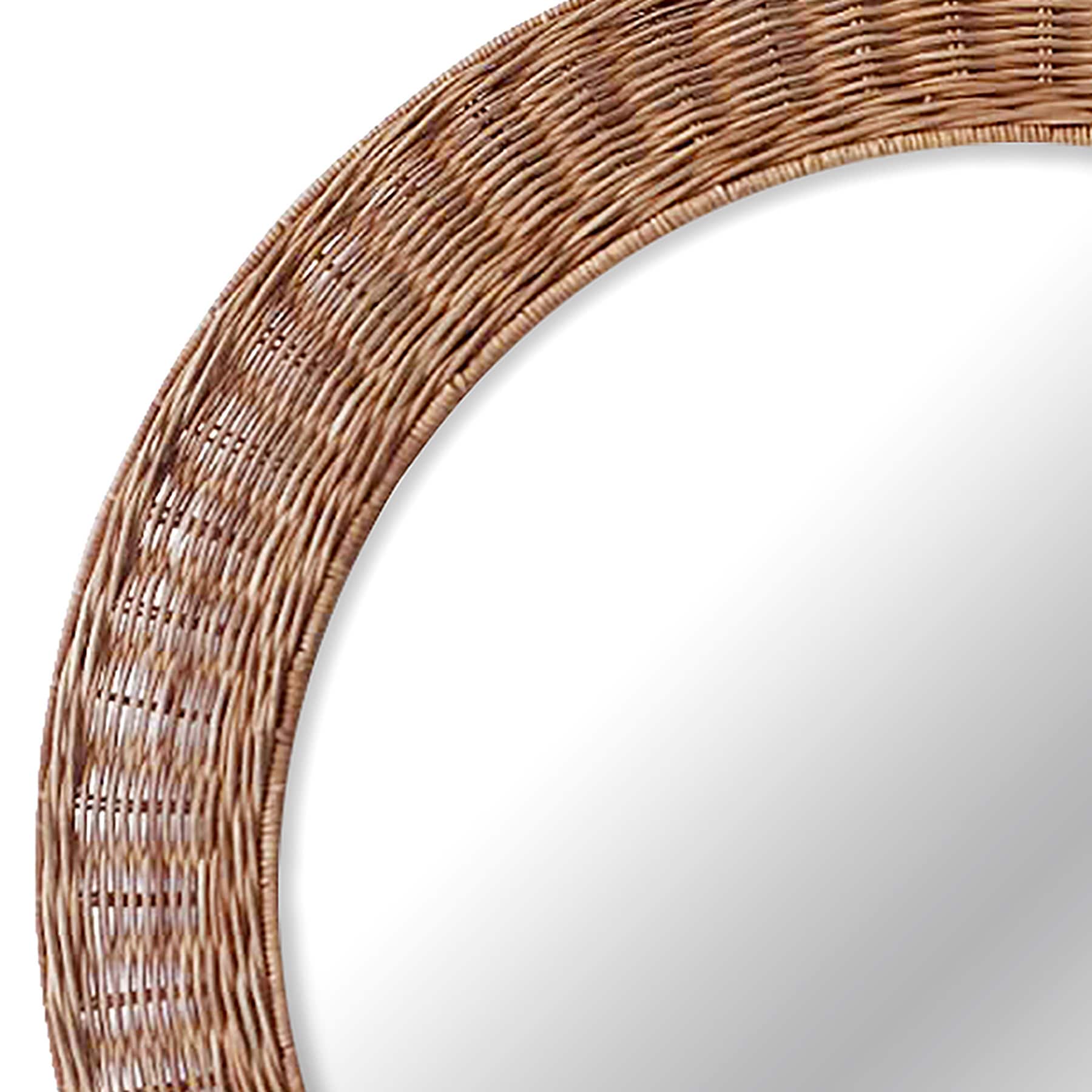 Rattan Round Wall Mirror, 30"