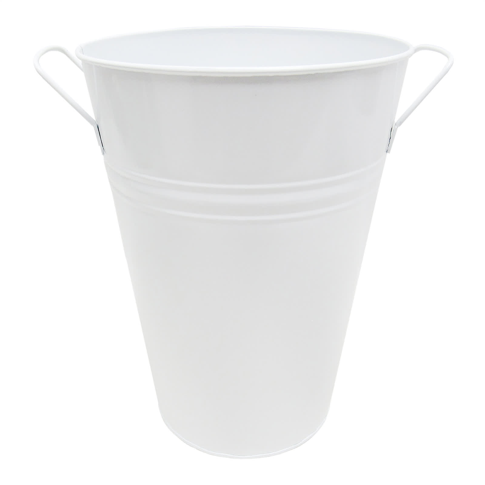 Willow Crossley Tall White Metal Outdoor Planter, Small