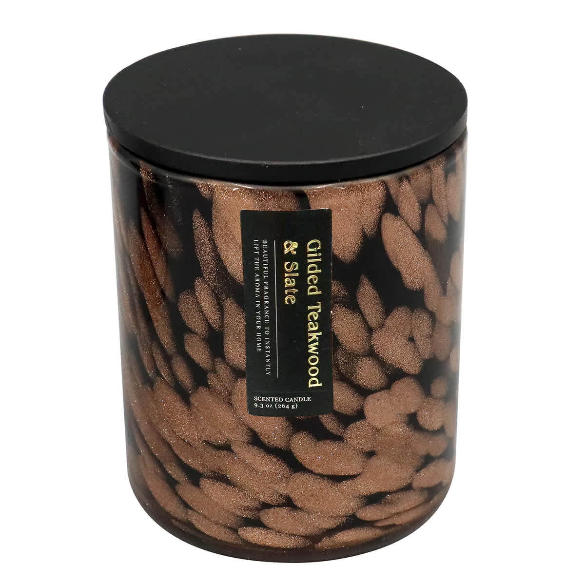 Gilded Teakwood & Slate Scented Confetti Glass Jar Candle, 9.3oz