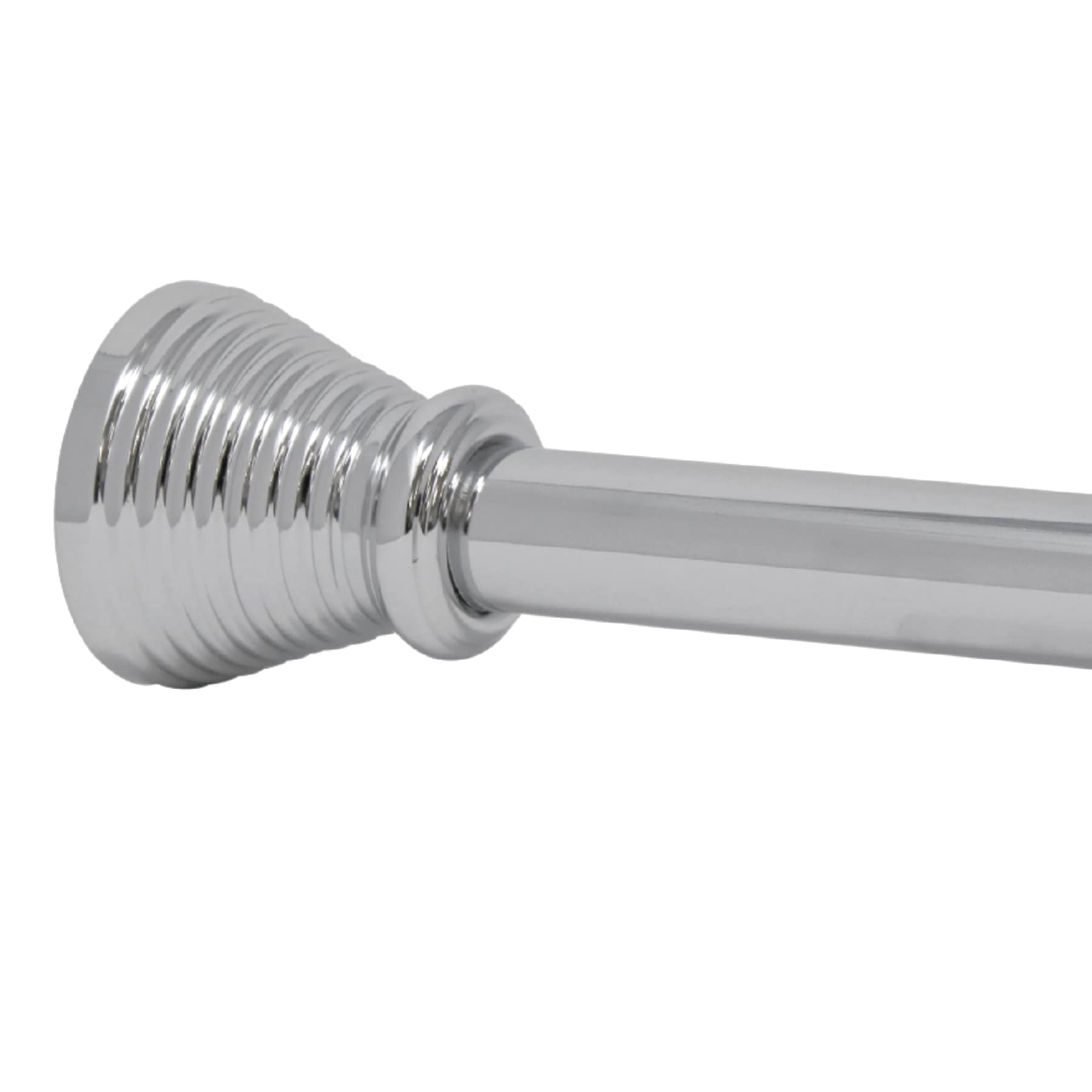Chrome Ribbed Trumpet Shower Rod, 72"