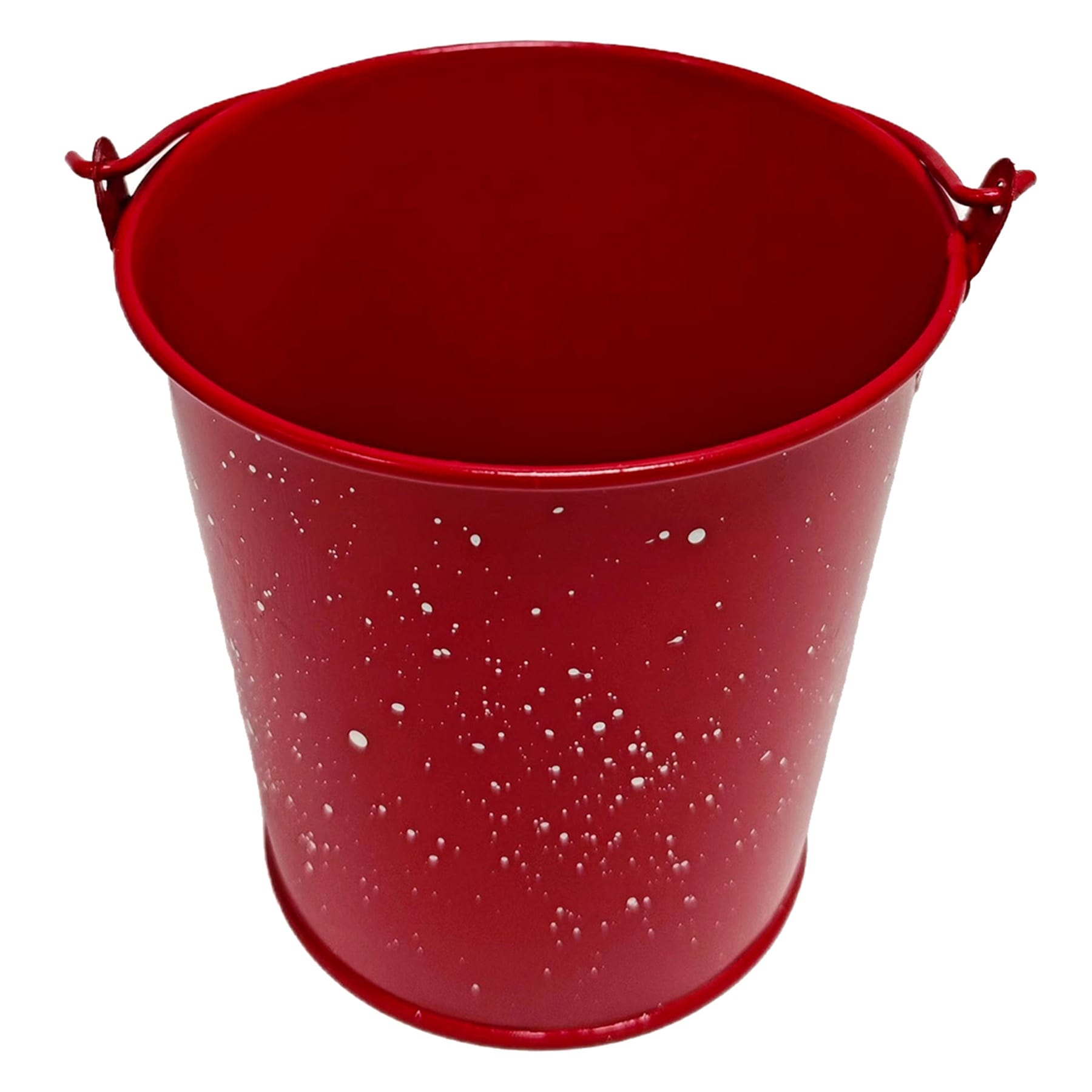 Red Metal Bucket, 4"