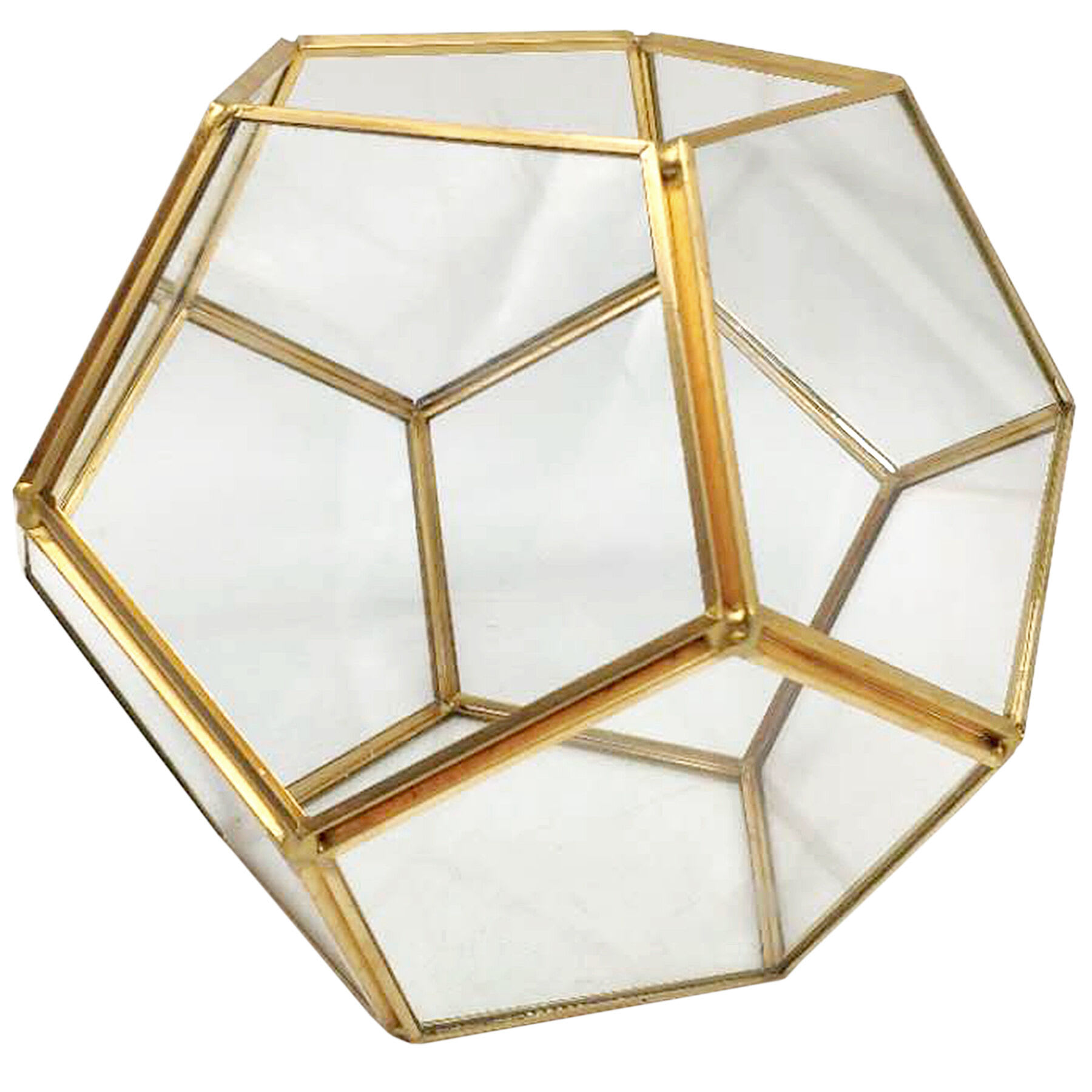 Gold Metal & Clear Glass Terrarium, 5.5"