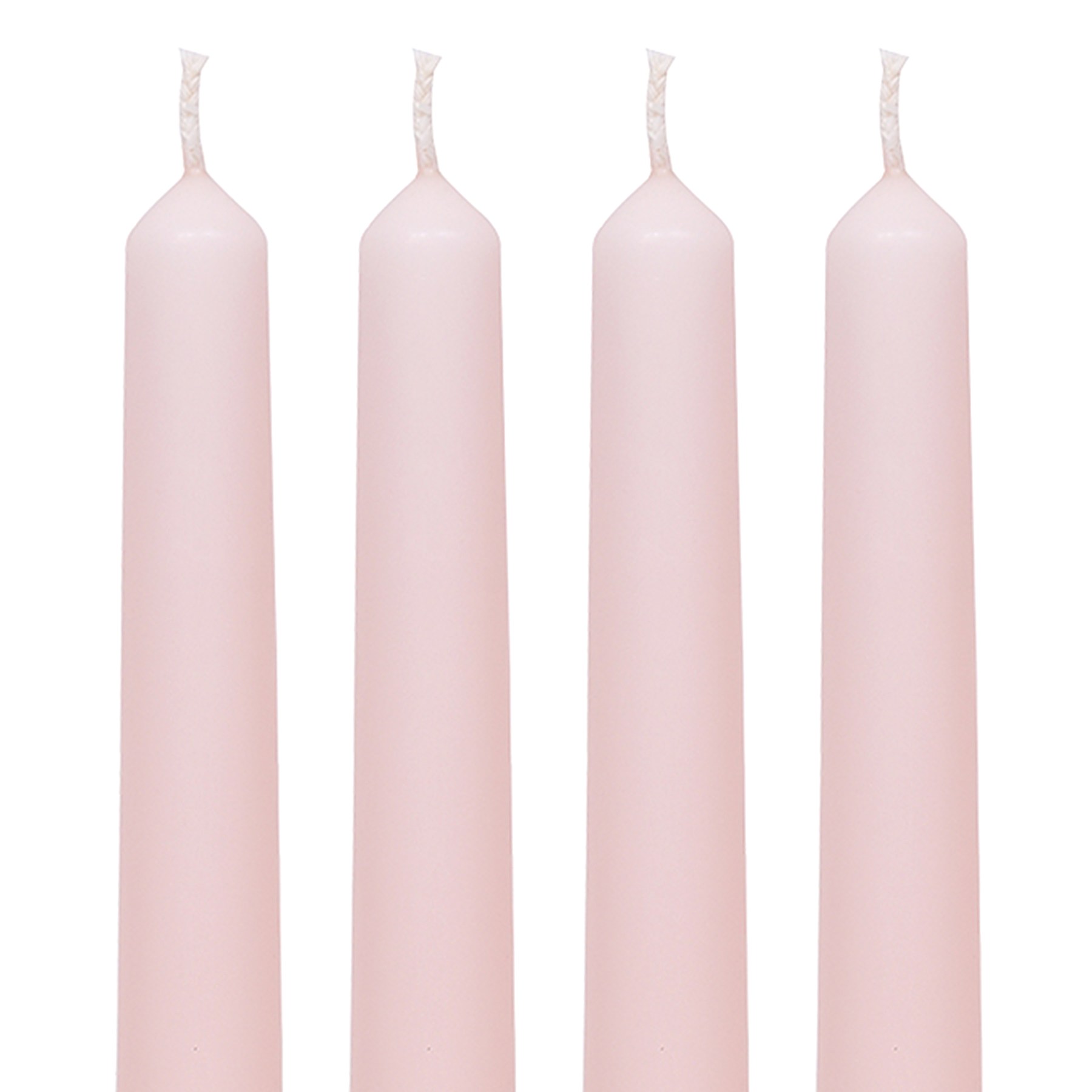 4-Pack Light Pink Unscented Overdip Taper Candles, 10"