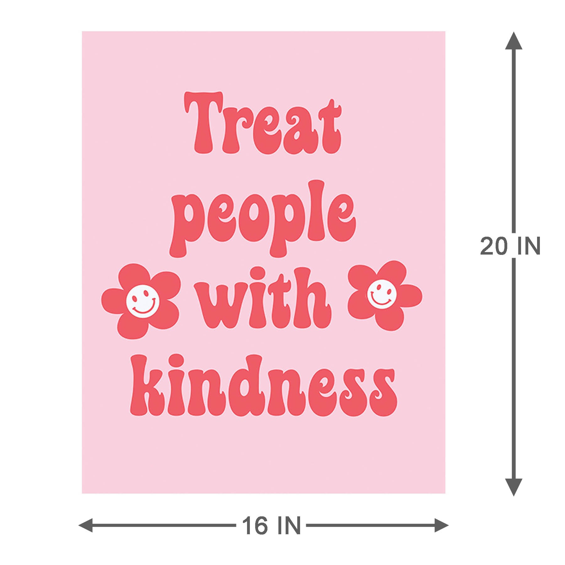 Treat People With Kindness Canvas Wall Sign, 16x20