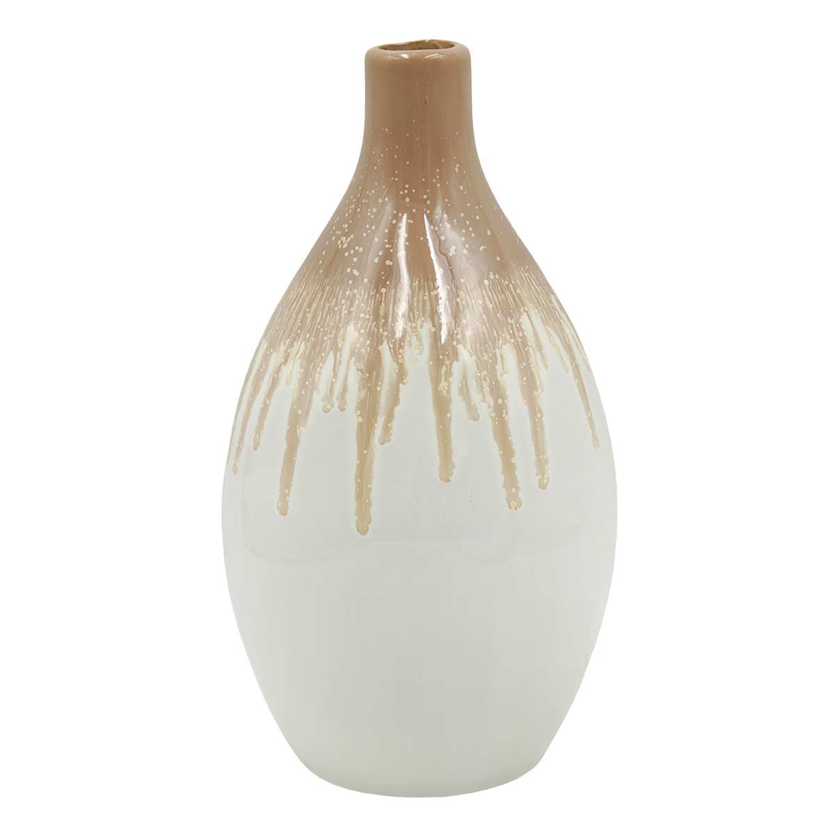 Brown Reactive Glaze Ceramic Vase, 6x11