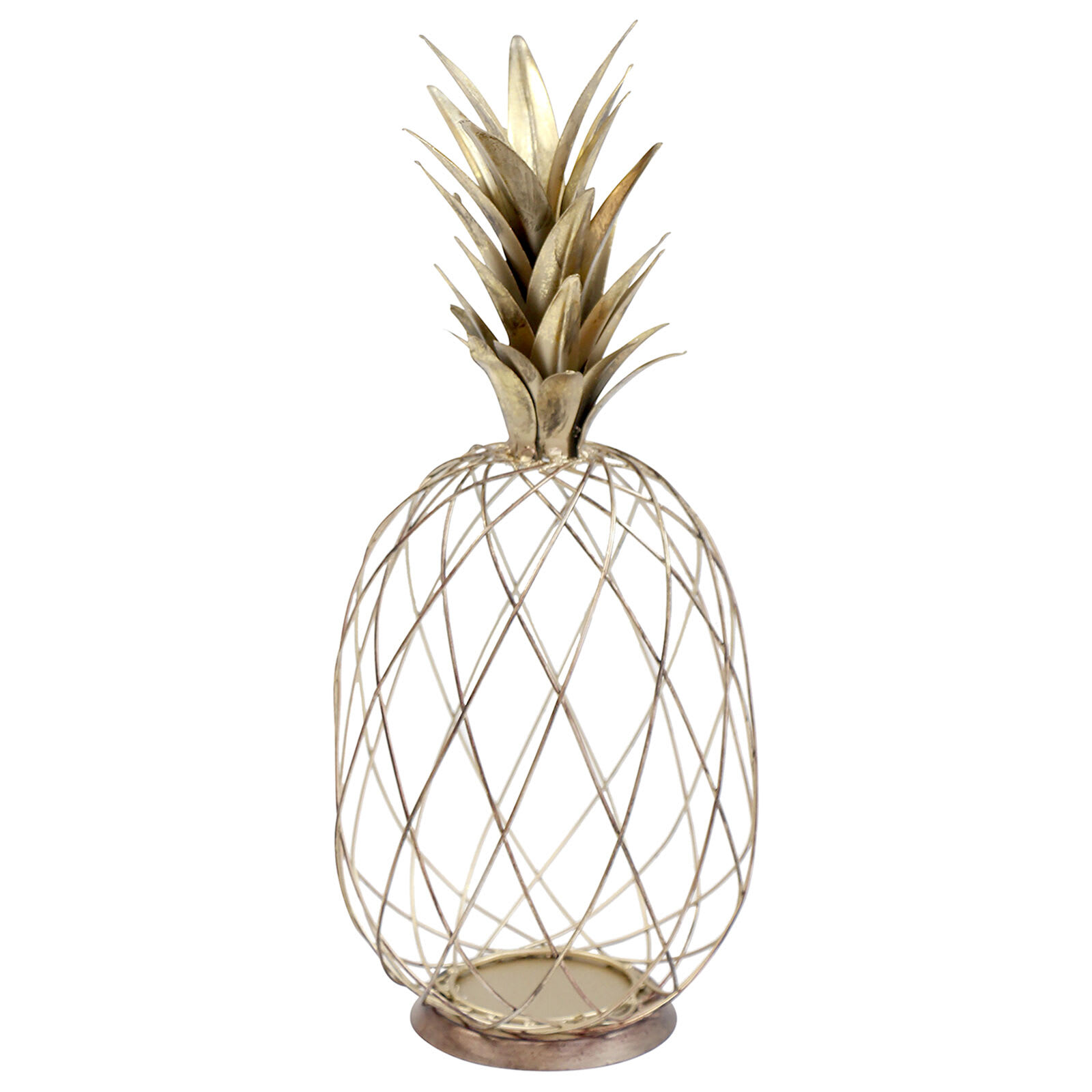 Gold Metal Wire Pineapple, 19"