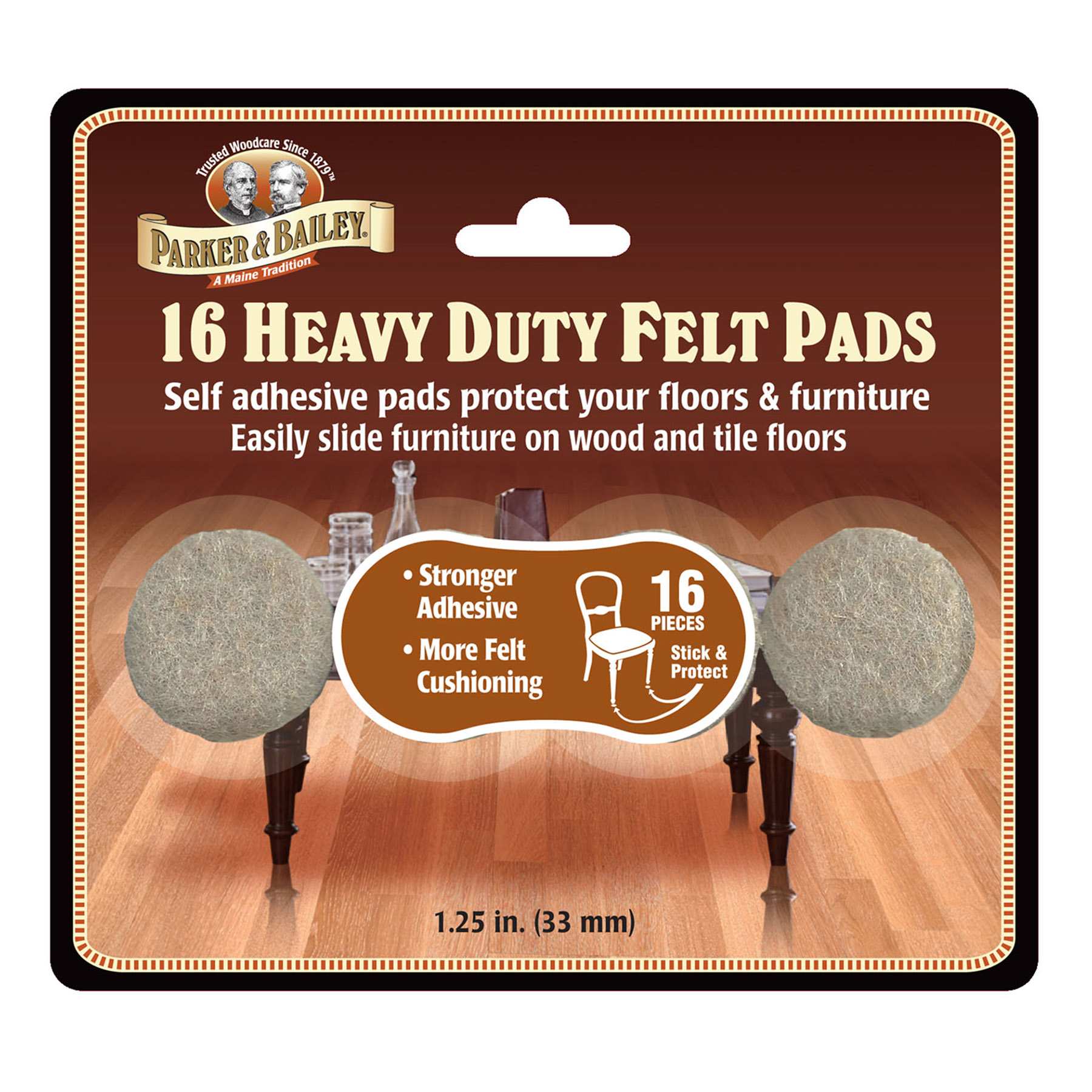 16-Pack Felt Furniture Pads, 1.25"