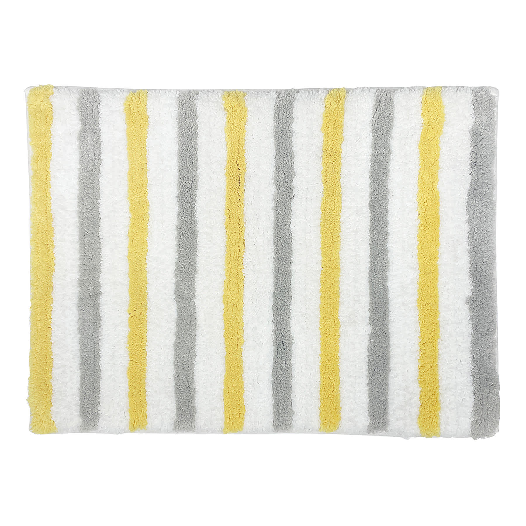 Tiny Dreamers Yellow & Grey Striped Bath Rug, 17x24