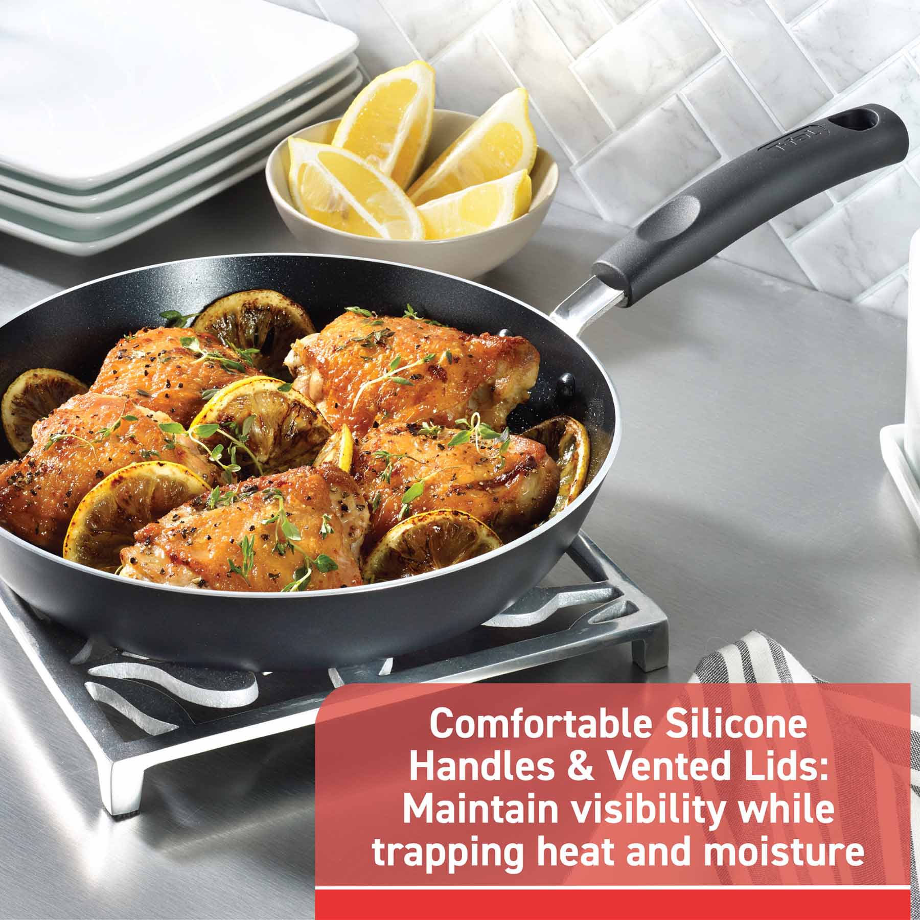 T-fal Signature 12-Piece Cookware Set, Black